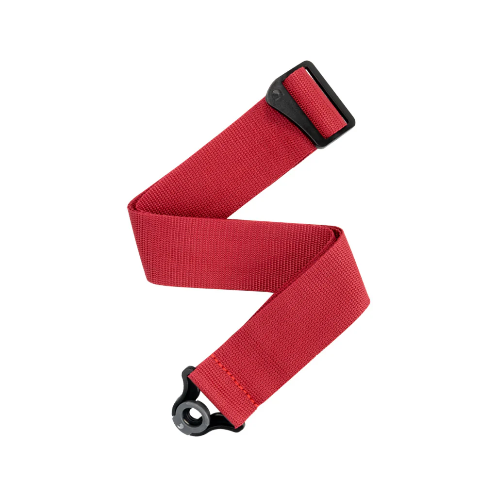D'Addario 50mm Auto Lock Locking Polypro Guitar Strap, Red