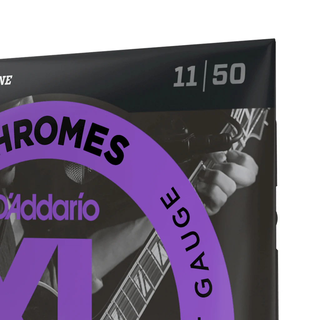D'Addario ECG24 Chromes Flat Wound Electric Guitar Strings, Jazz Light, 11-50 - Image 4