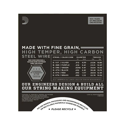 D'Addario ECG25 Chromes Flat Wound Electric Guitar Strings, Light, 12-52 - Image 4