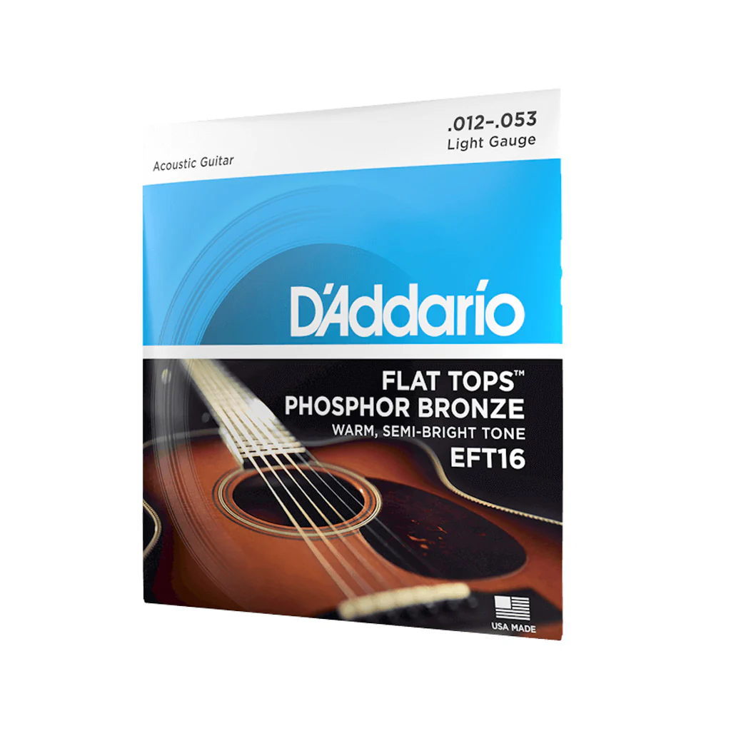 D'Addario EFT16 Flat Tops Phosphor Bronze Acoustic Guitar Strings, Light, 12-53 - Image 2