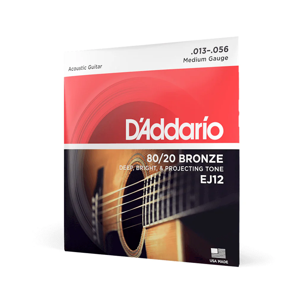 D'Addario EJ12 80/20 Bronze Acoustic Guitar Strings, Medium, 13-56 - Image 2