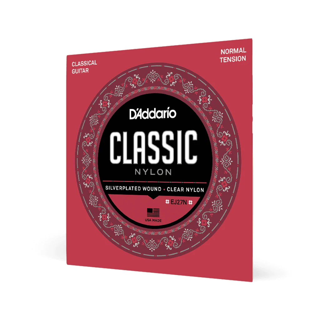 D'Addario EJ27N Student Nylon Classical Guitar Strings, Normal Tension, Clear/Silverplated Wound - Image 2