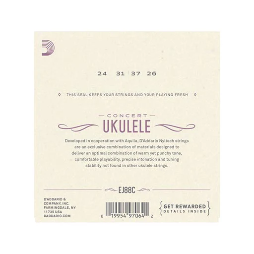 D'Addario EJ88C Nyltech Ukulele Strings, Concert - Image 2