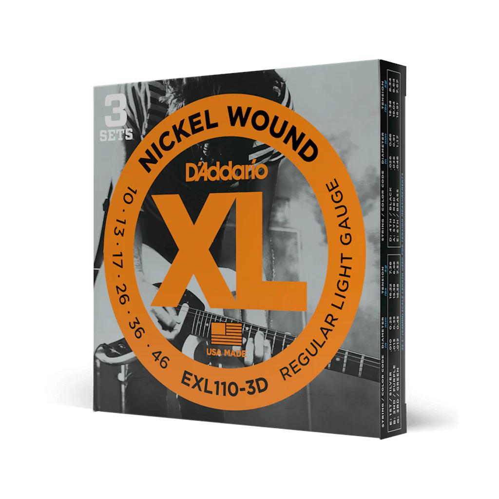 D'Addario EXL110 Nickel Wound Electric Guitar Strings, Regular Light, 10-46, 3 Sets - Image 2