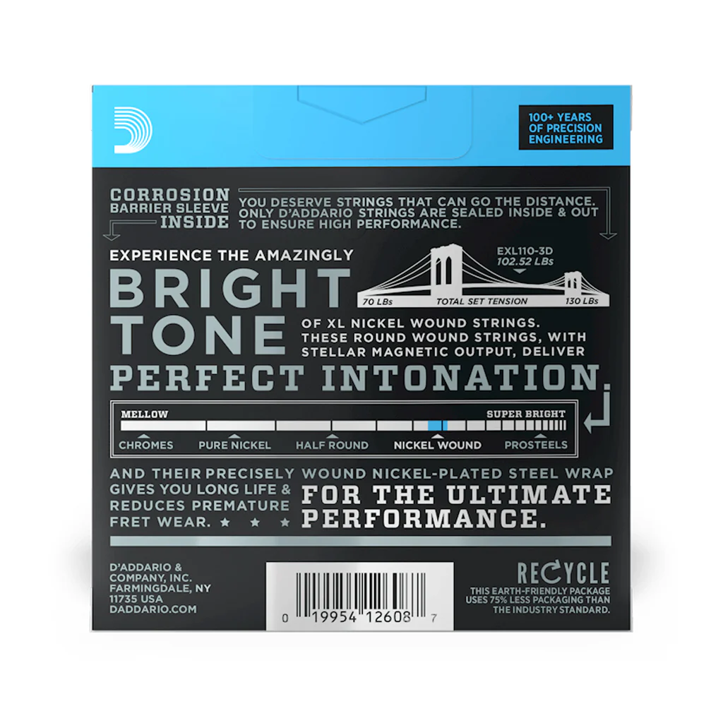 D'Addario EXL110 Nickel Wound Electric Guitar Strings, Regular Light, 10-46, 3 Sets - Image 3