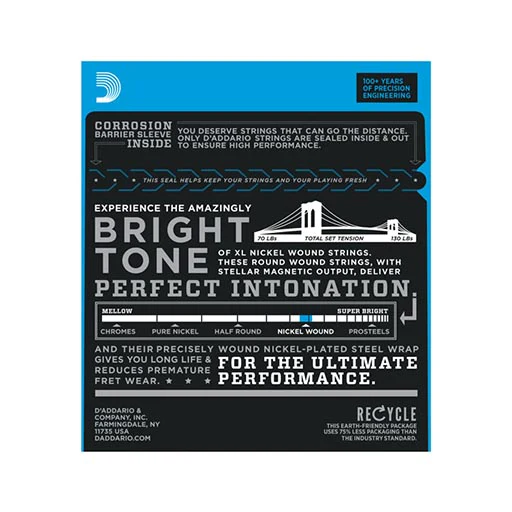 D'Addario EXL125 Nickel Wound Electric Guitar Strings, Super Light Top/ Regular Bottom, 9-46 - Image 2
