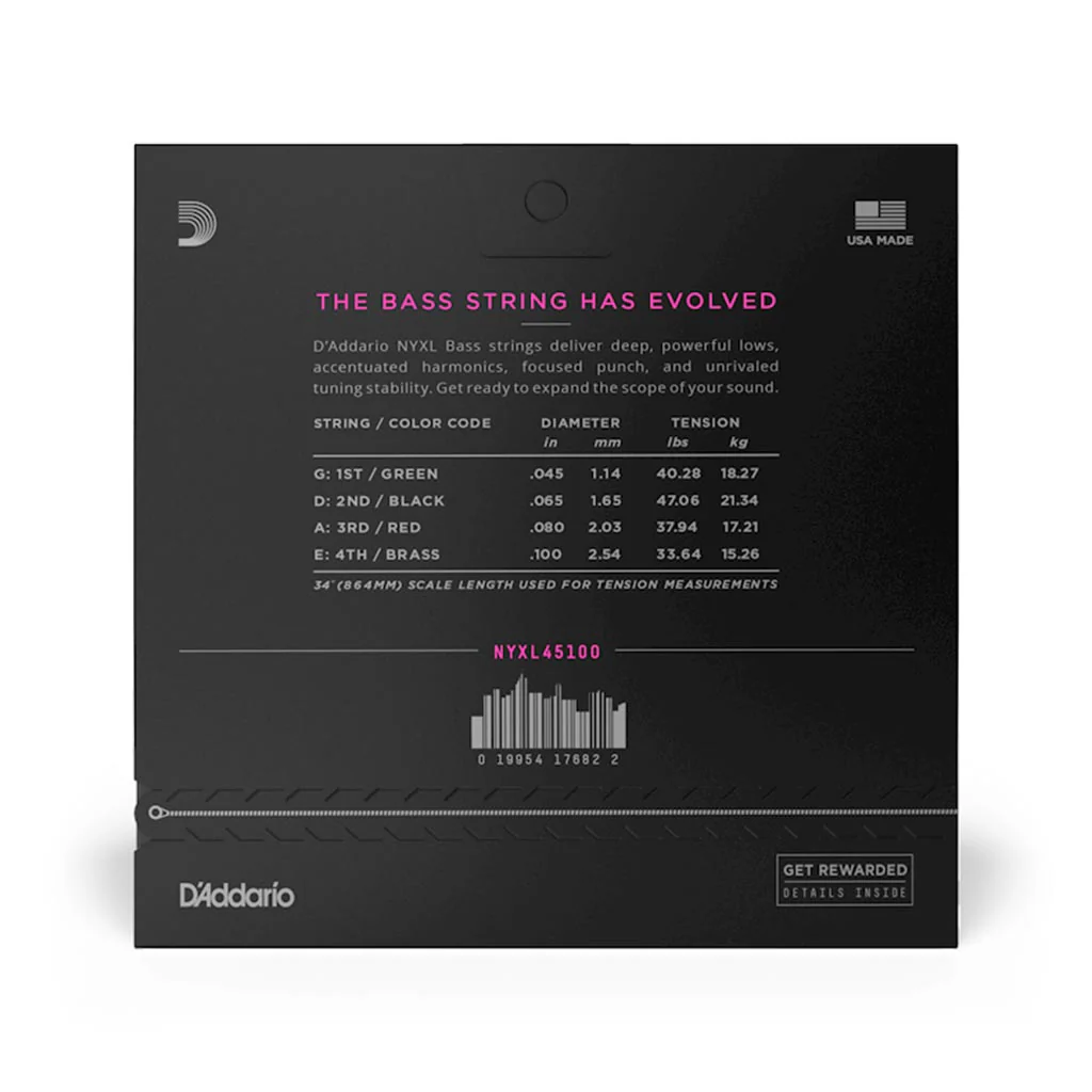 D'Addario NYXL45100 NYXL Bass Strings, Long Scale, Regular, 45-100 - Image 3