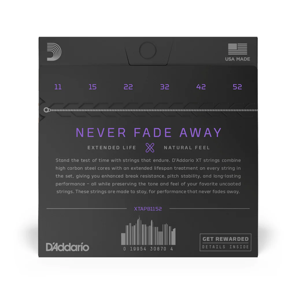 D'Addario XTAPB1152 XT Phosphor Bronze Acoustic Guitar Strings, Custom Light, 11-52 - Image 3