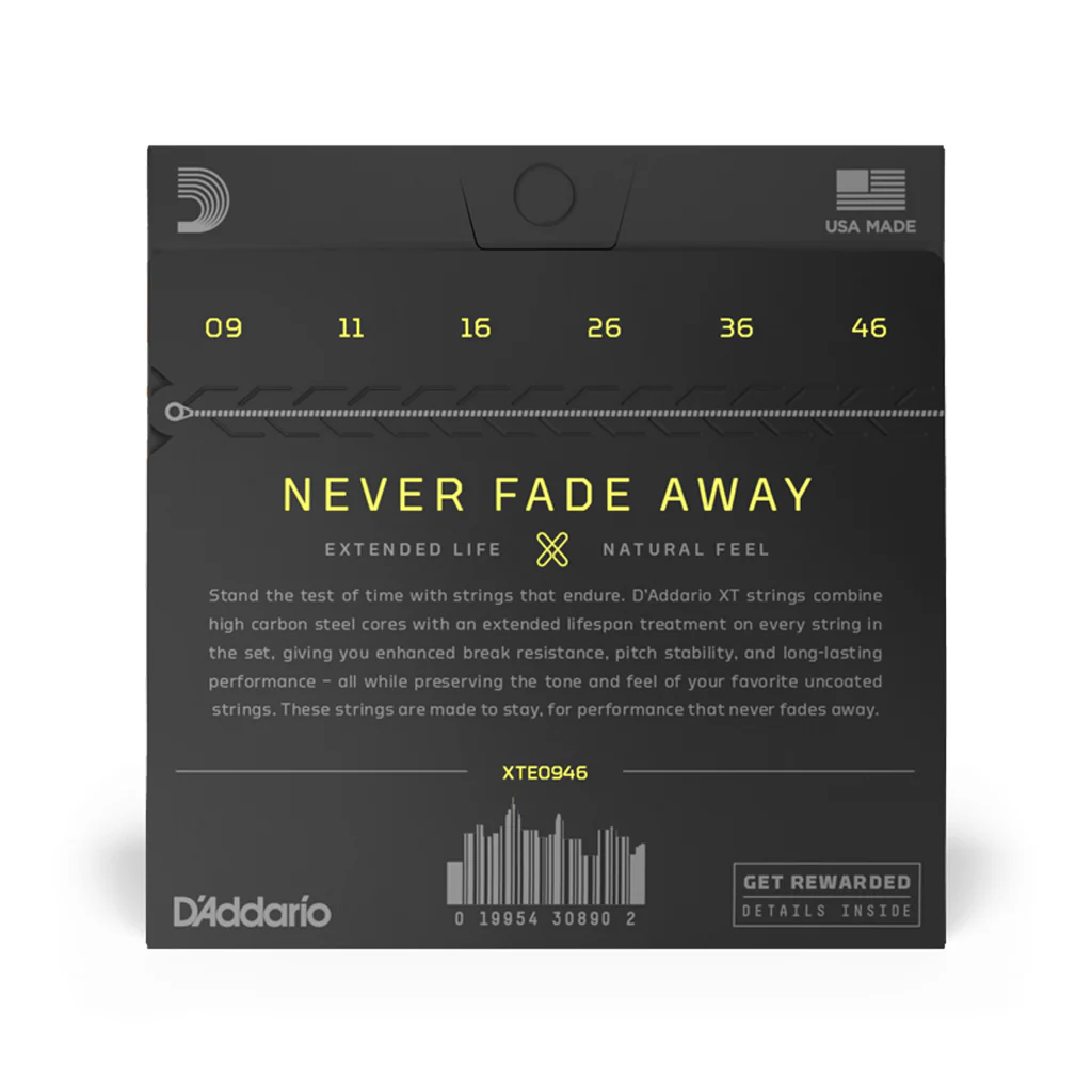 D'Addario XTE0946 XT Nickel Plated Steel Electric Guitar Strings, Super Light Top/Regular Bottom, 09-46 - Image 3