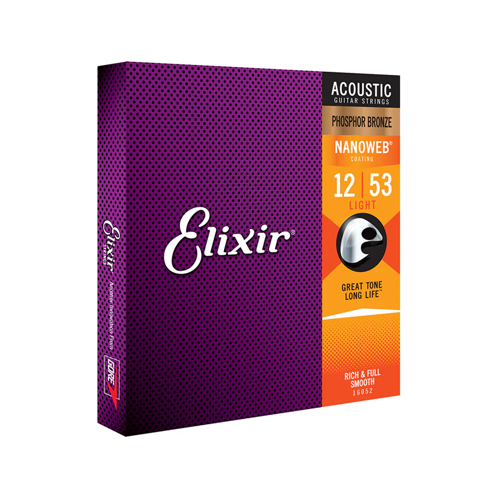Elixir 16052 Nanoweb Phosphor Bronze Acoustic Guitar Strings, Light, 12-53 - Image 3