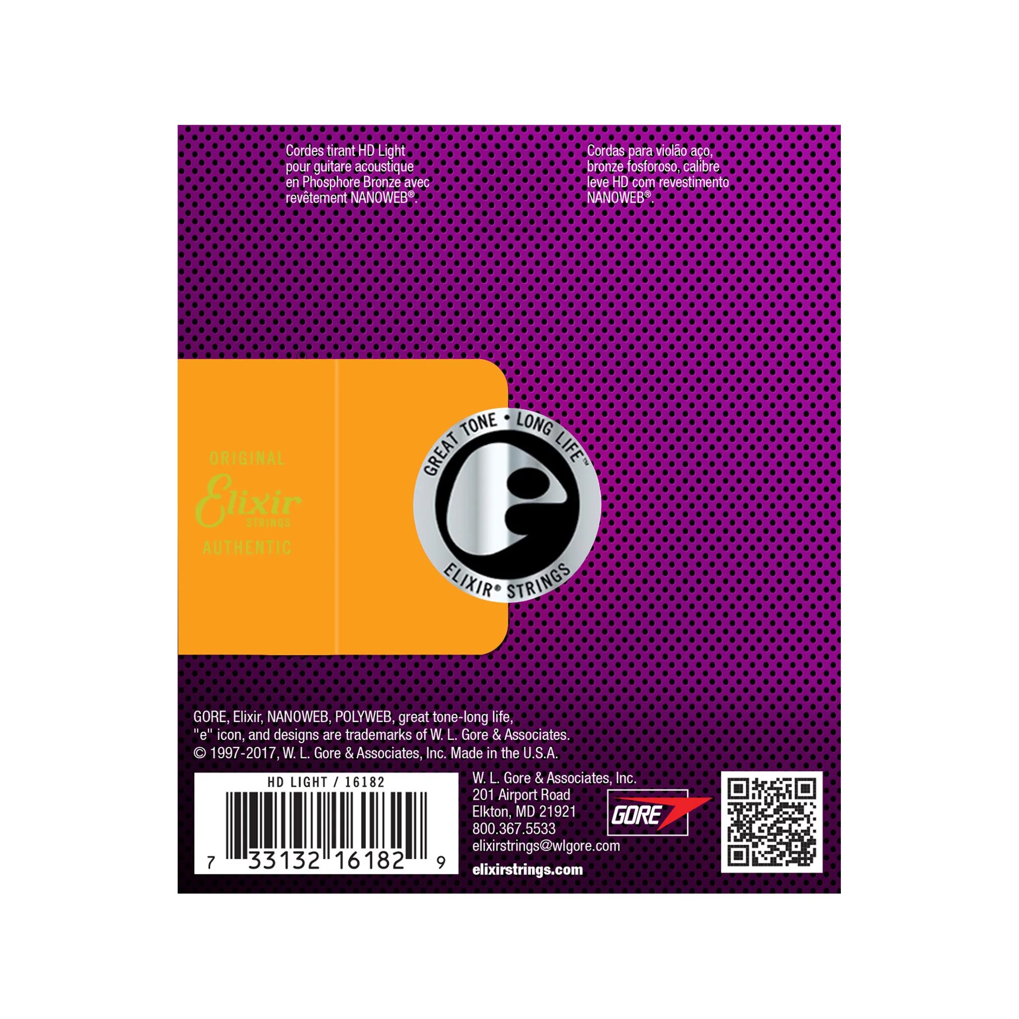 Elixir 16182 Nanoweb Phosphor Bronze Acoustic Guitar Strings, HD Light, 13-53 - Image 2