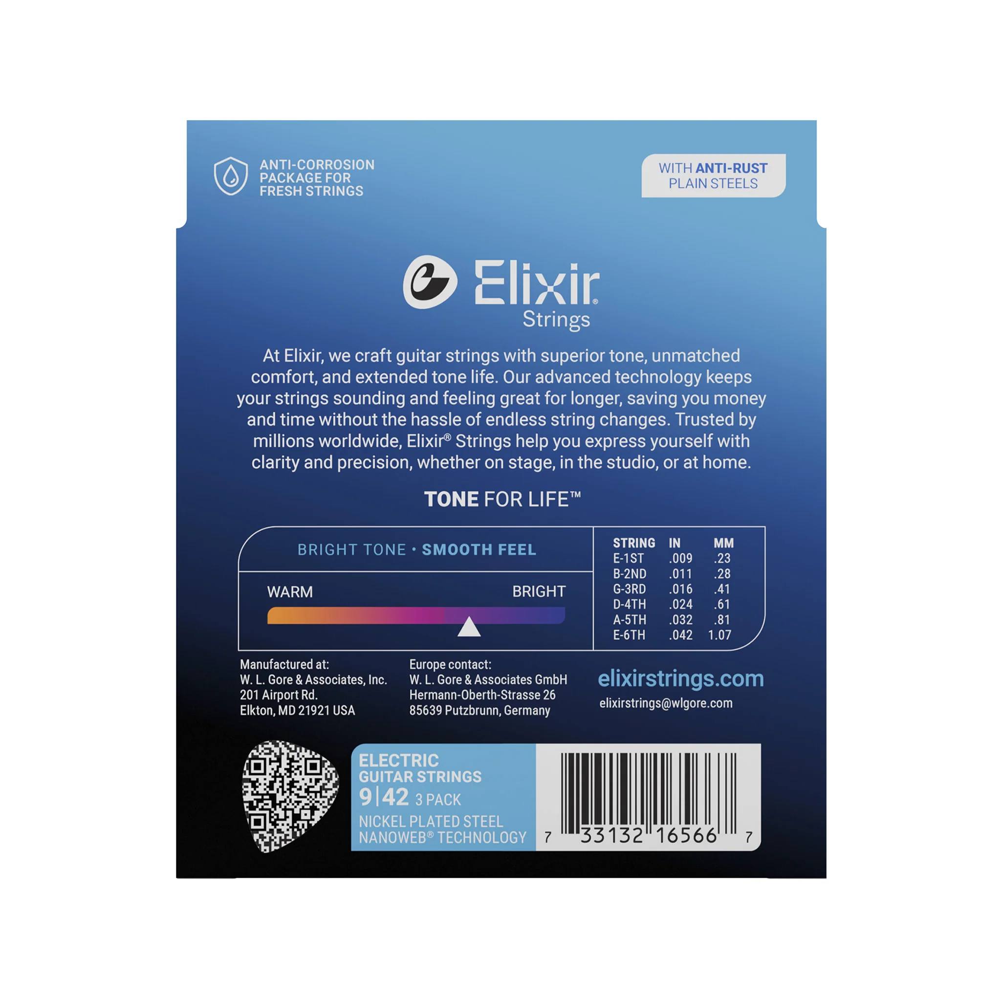 Elixir 16566 Nanoweb Electric Guitar Strings, Super Light, 9-42, 3-Pack - Image 3