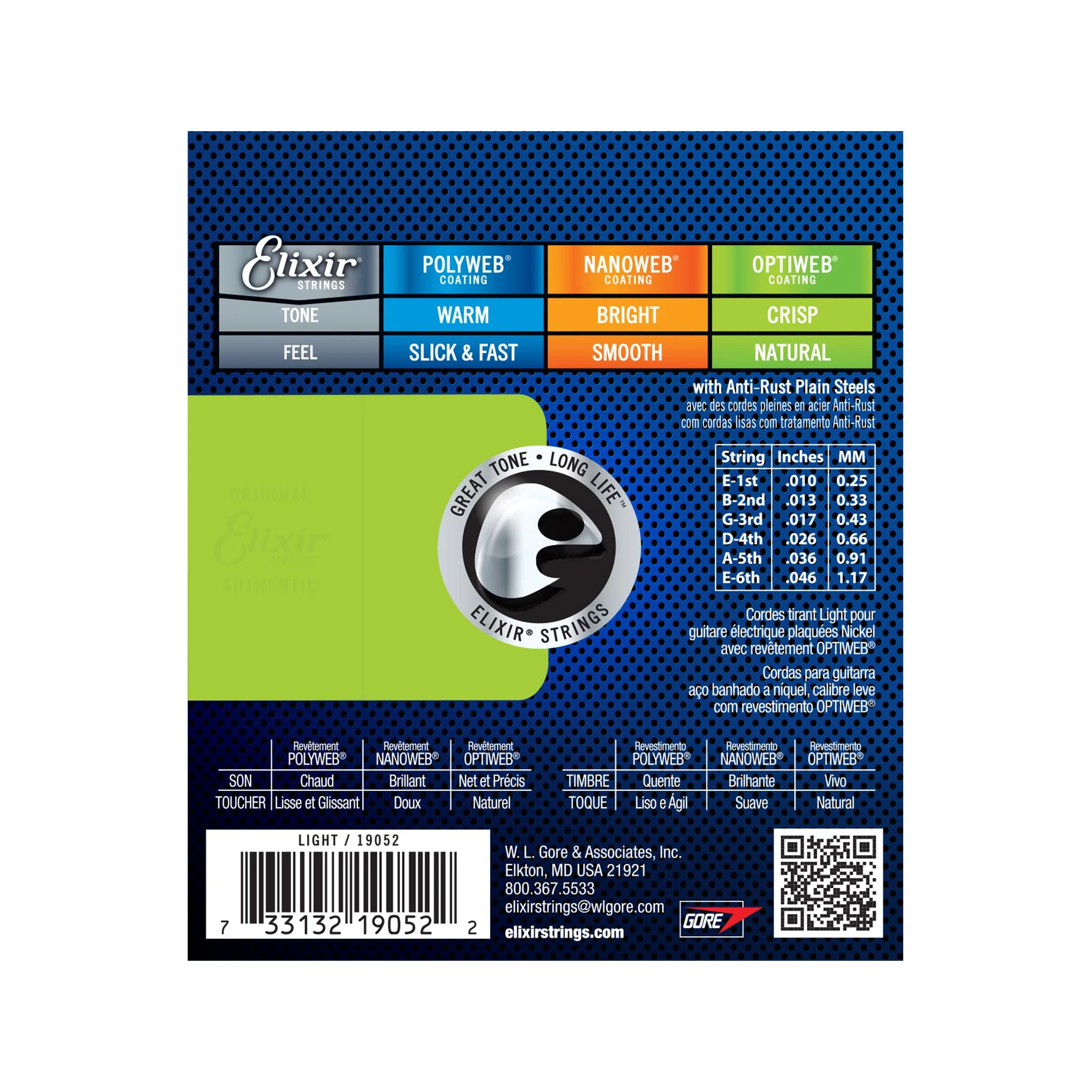 Elixir 19052 Optiweb Electric Guitar Strings, Light, 10-46 - Image 2