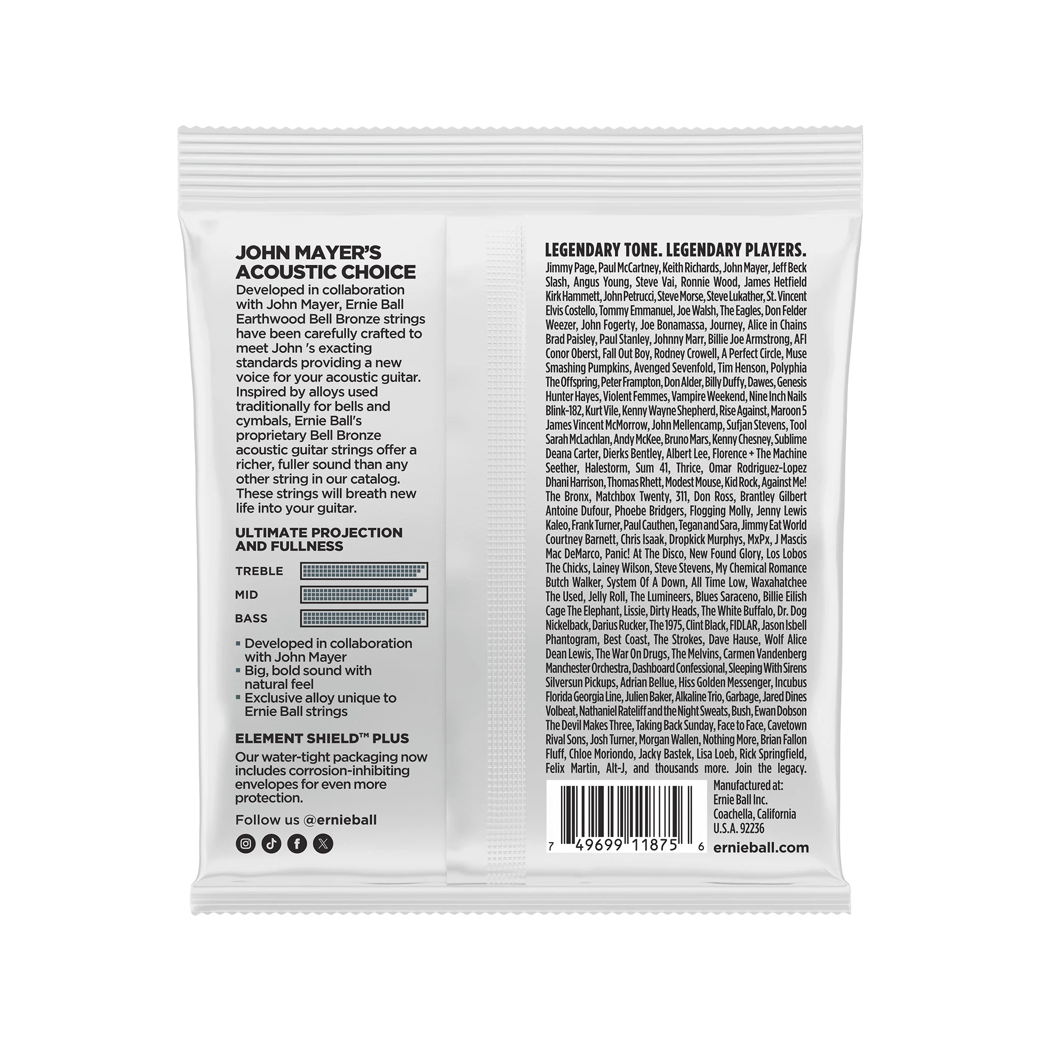 Ernie Ball Earthwood Light Bell Bronze Acoustic Guitar Strings, 11-52 - Image 2