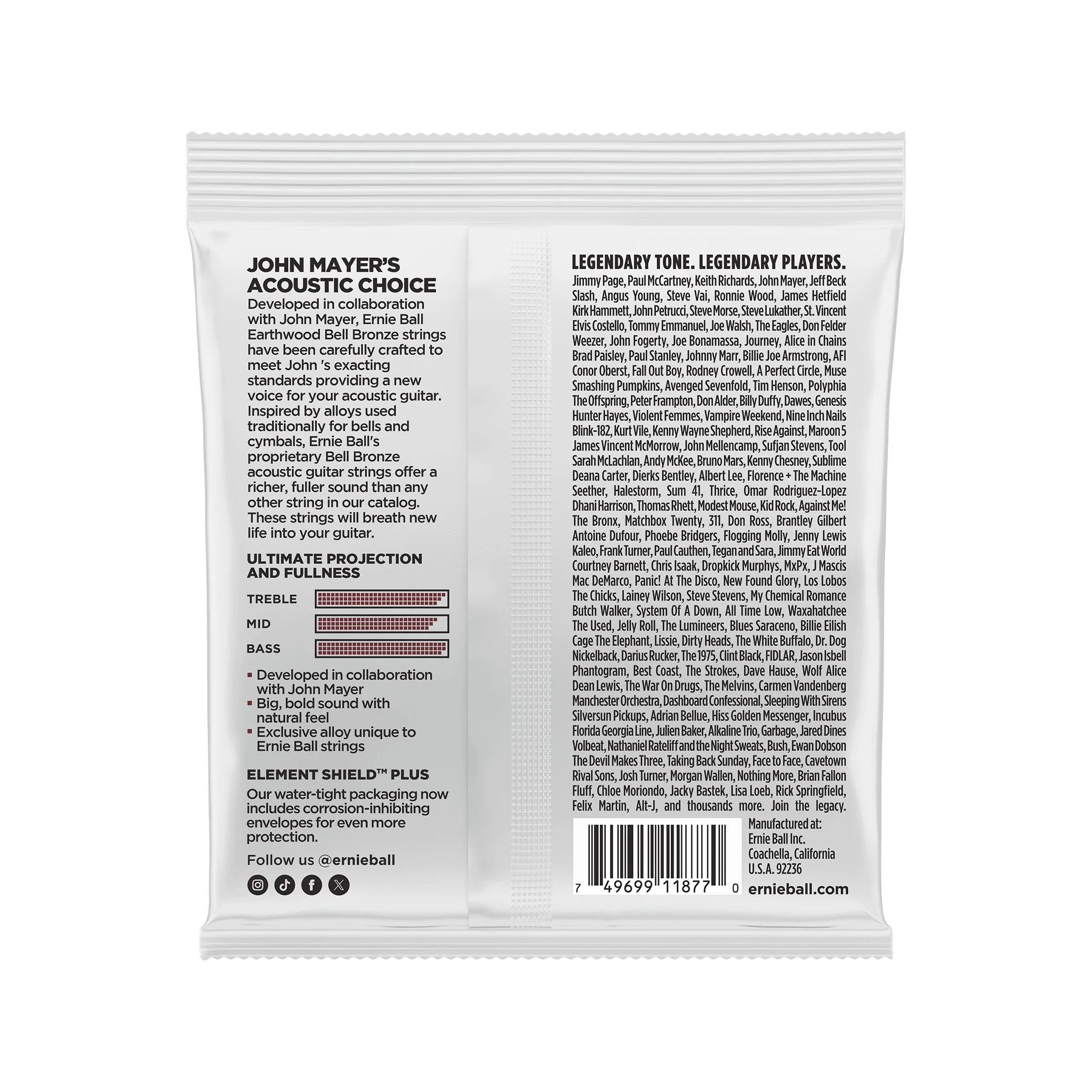 Ernie Ball Earthwood Medium Light Bell Bronze Acoustic Guitar Strings, 12-54 - Image 2