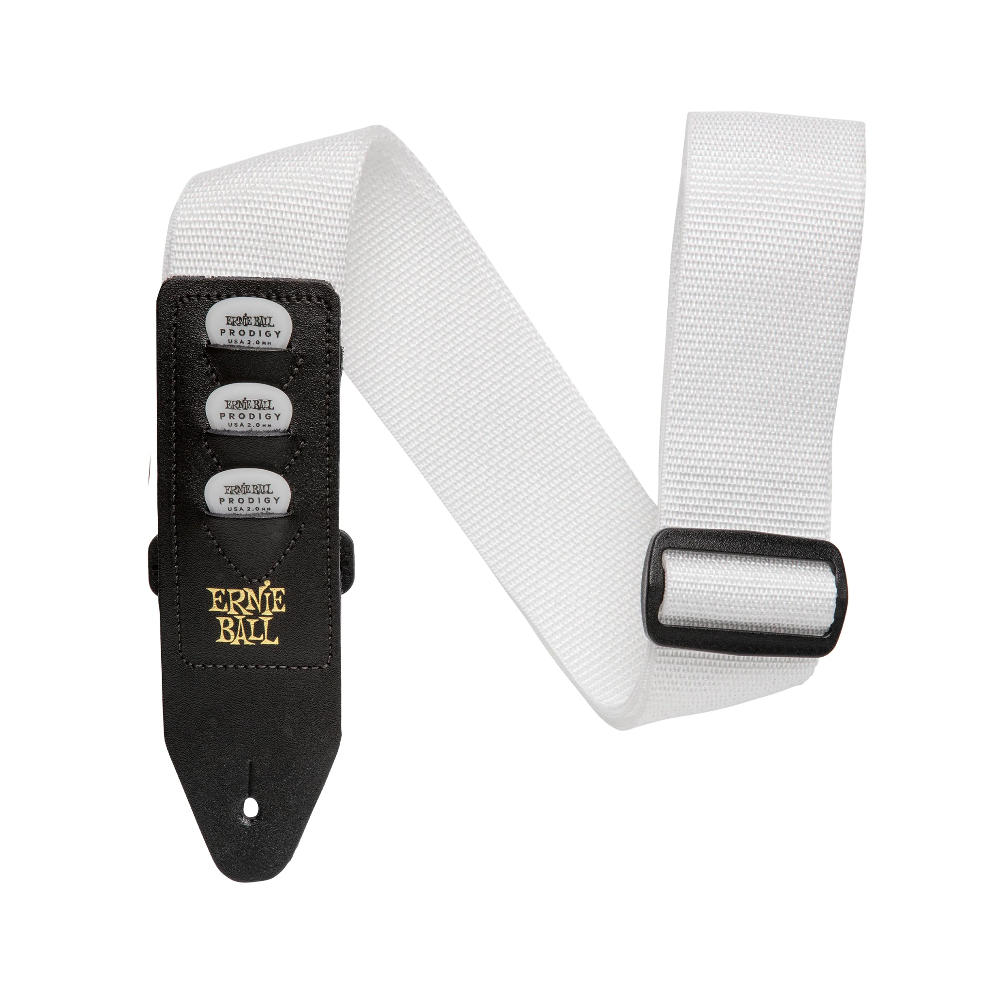 Ernie Ball Pickholder Guitar Strap, White
