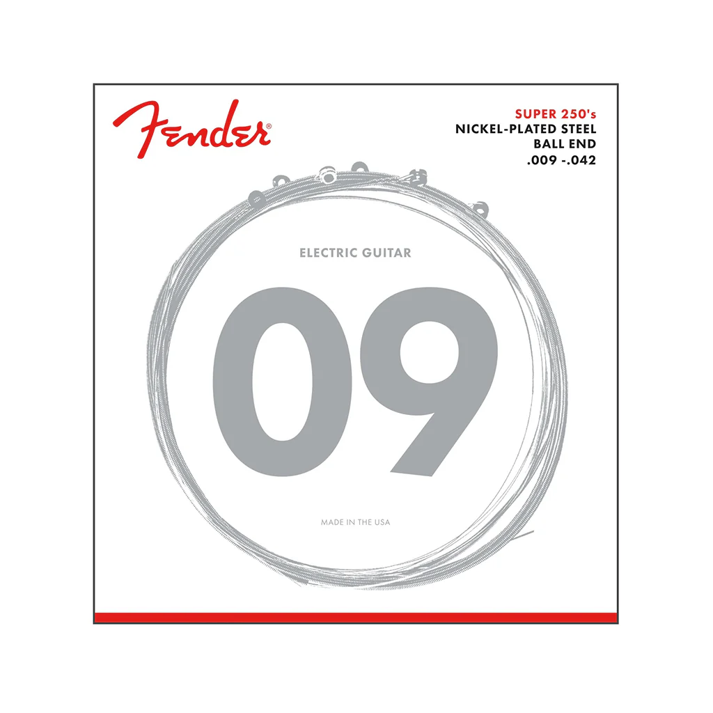 Fender 250L Nickel Plated Steel Ball End 9-42 Electric Guitar Strings