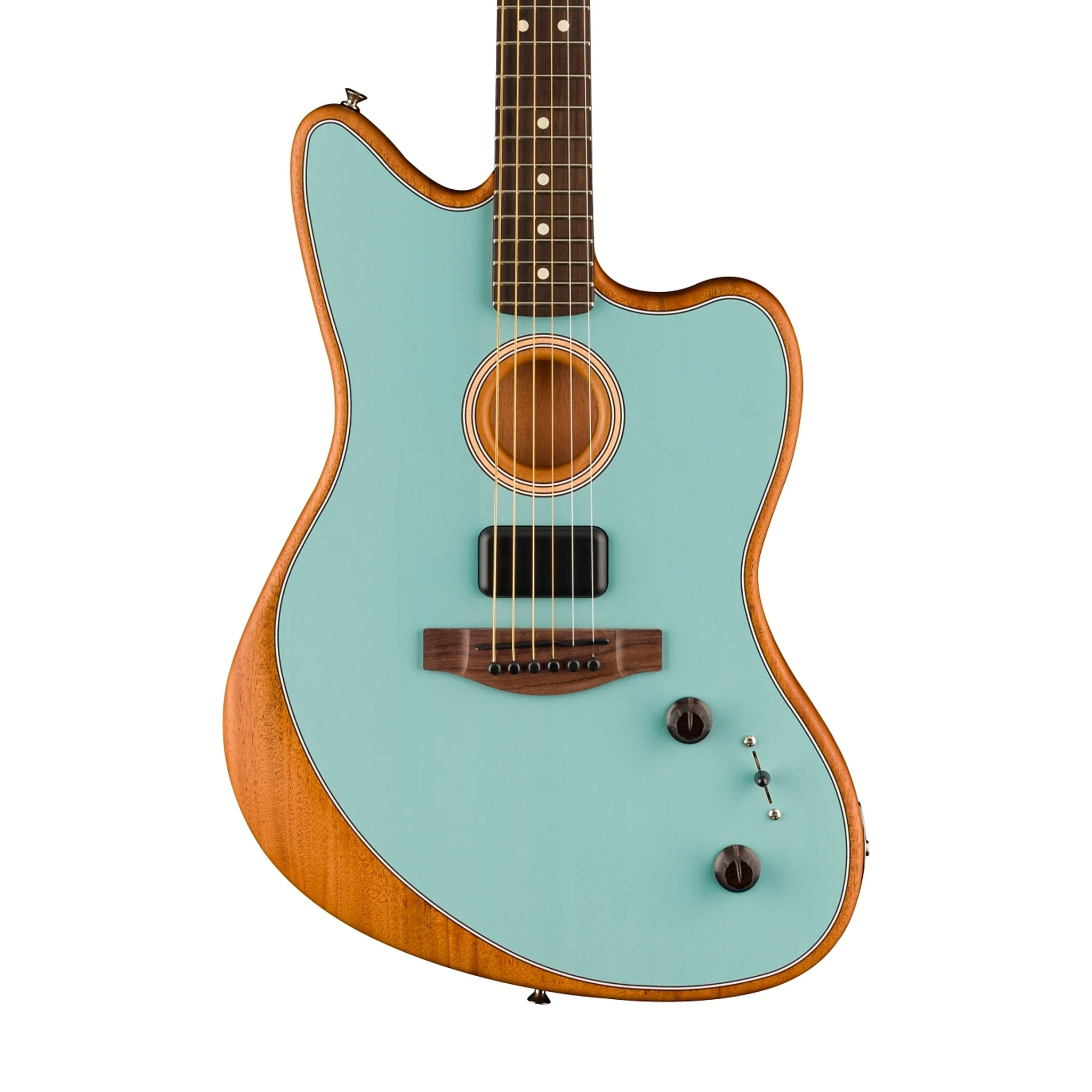 Fender Acoustasonic Player Jazzmaster Electric Guitar, Ice Blue - Image 4