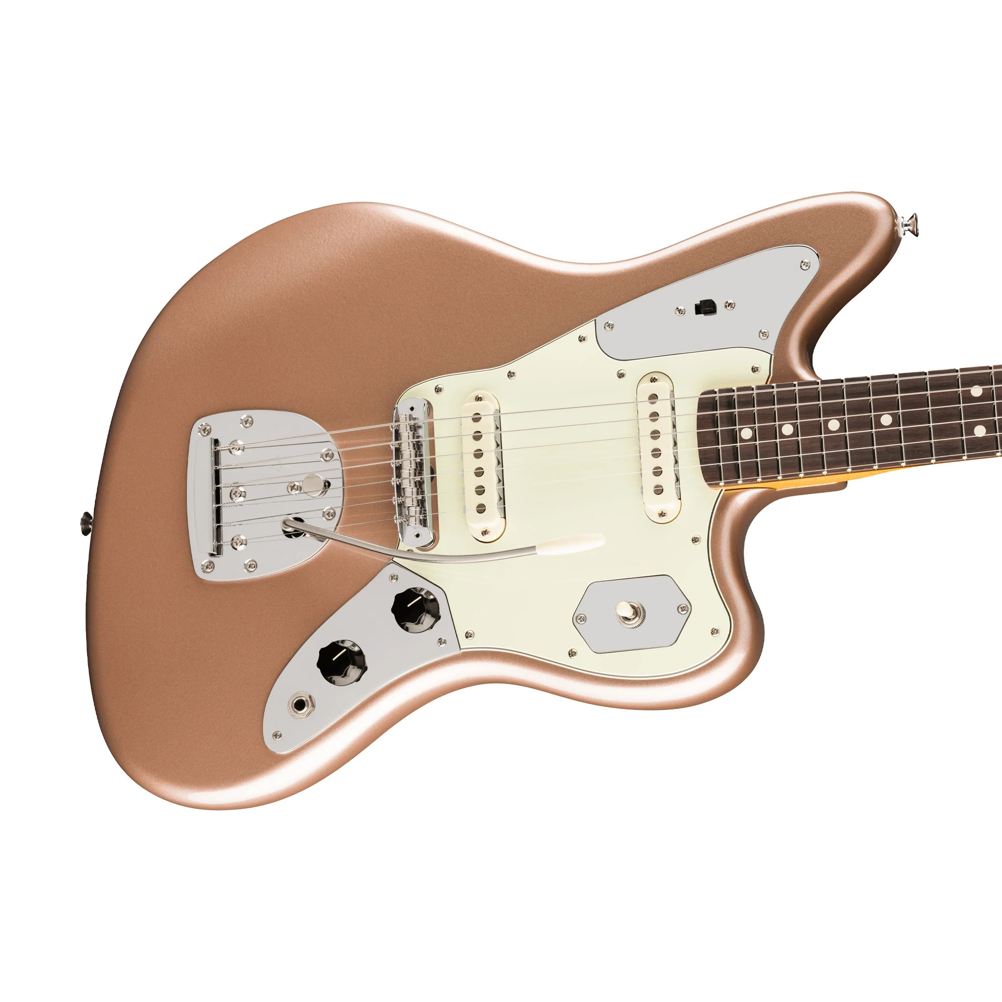 Fender American Professional Classic Jaguar Electric Guitar, RW FB, Faded Firemist Gold - Image 5