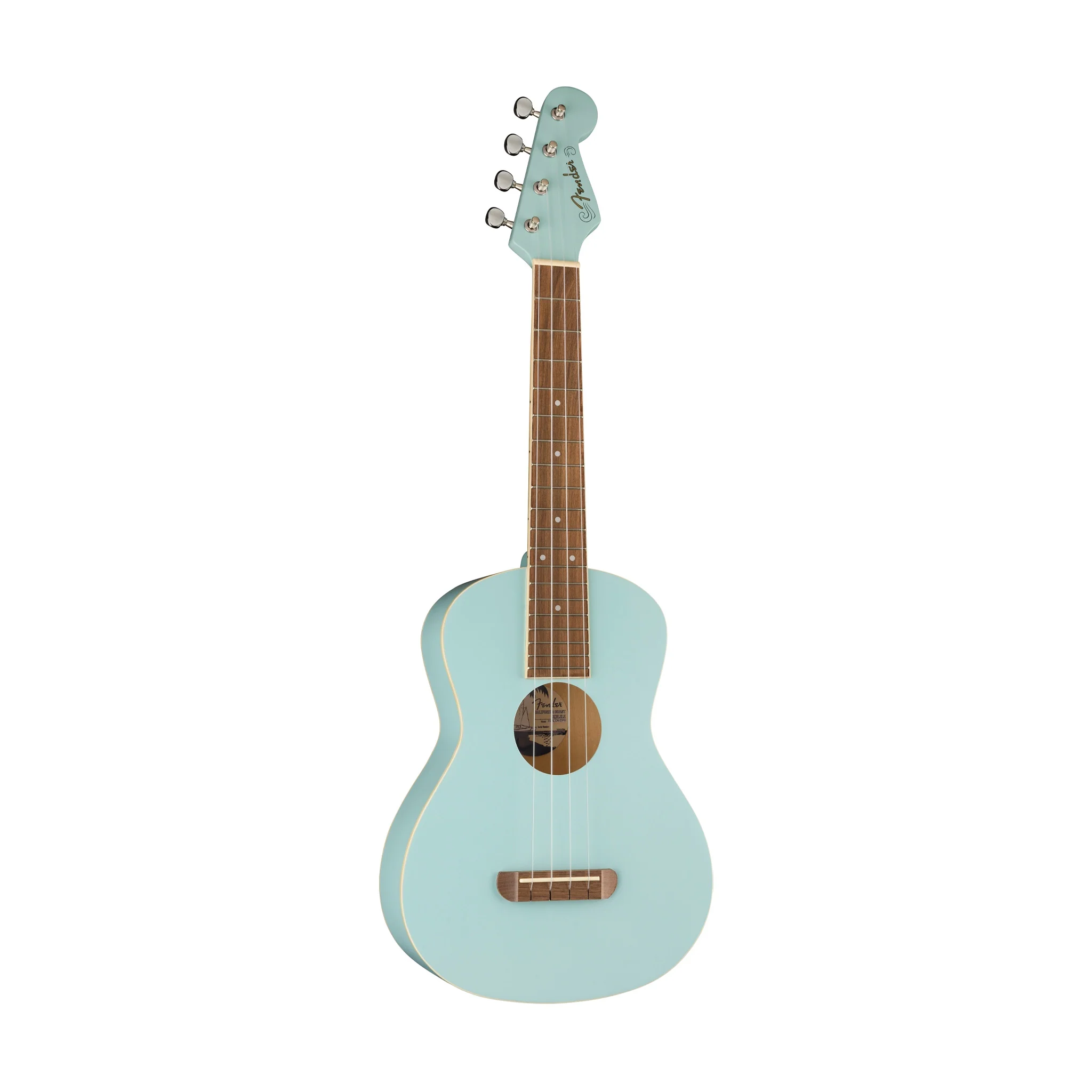 Fender Avalon Tenor Ukulele, Walnut FB, Daphne Blue - Image 3