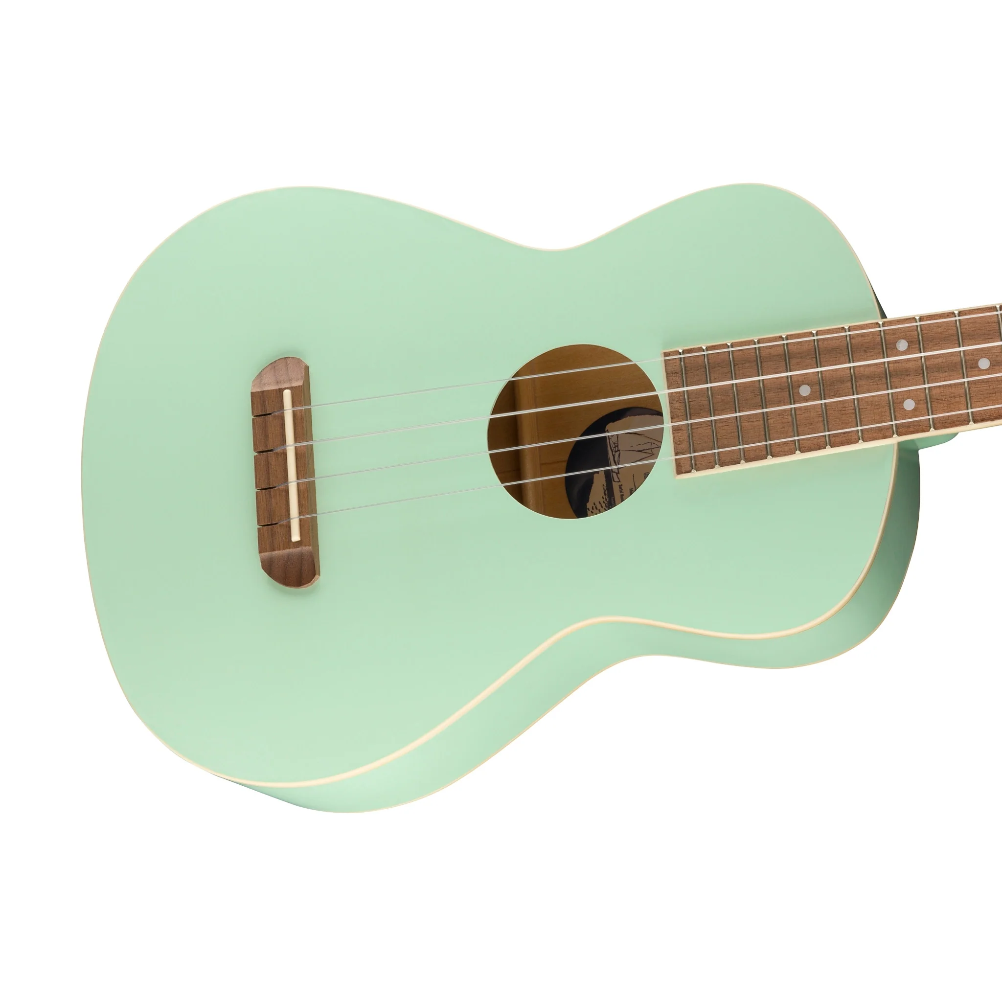 Fender Avalon Tenor Ukulele, Walnut FB, Surf Green - Image 6