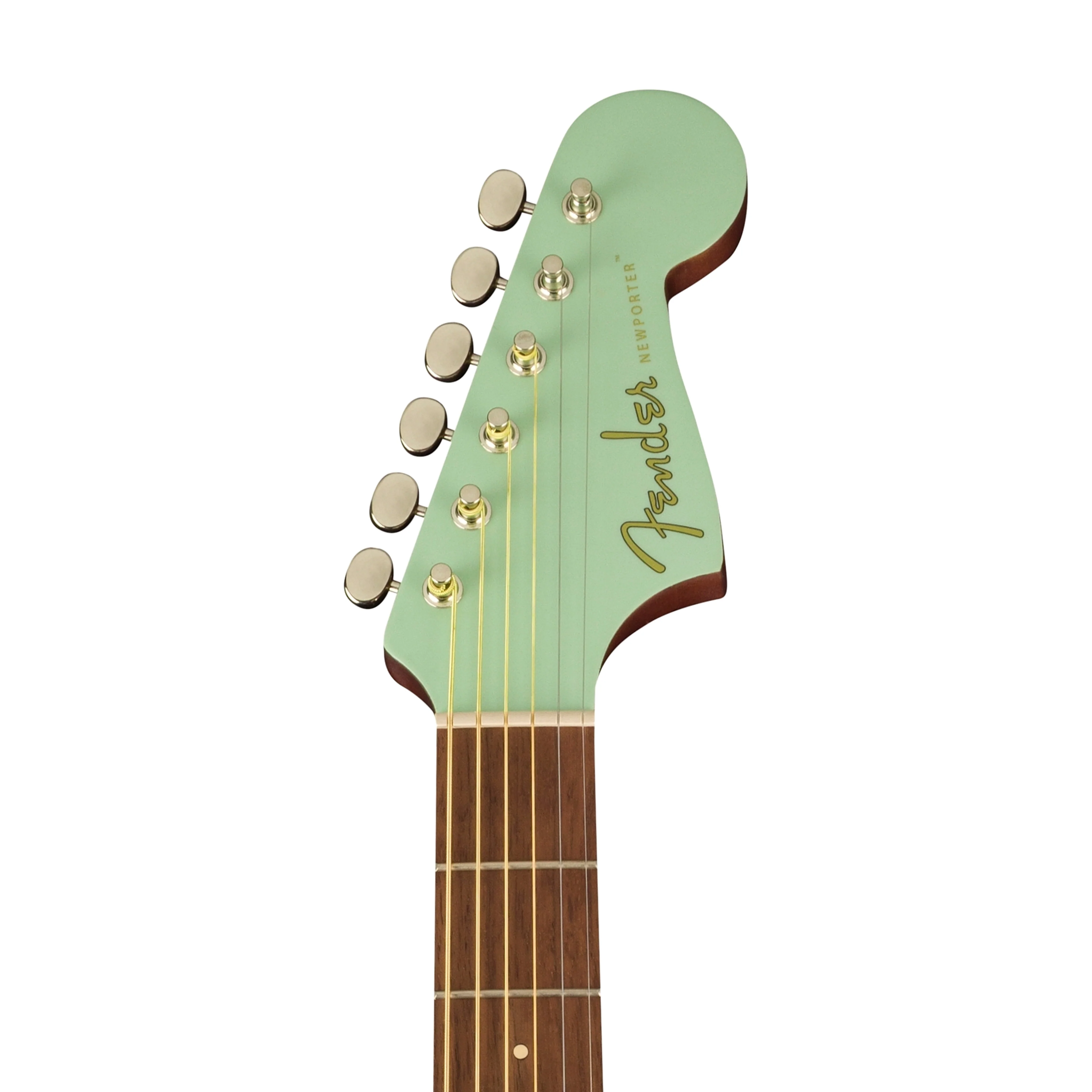 Fender California Newporter Player Medium-Sized Acoustic Guitar, Walnut FB, Surf Green - Image 7