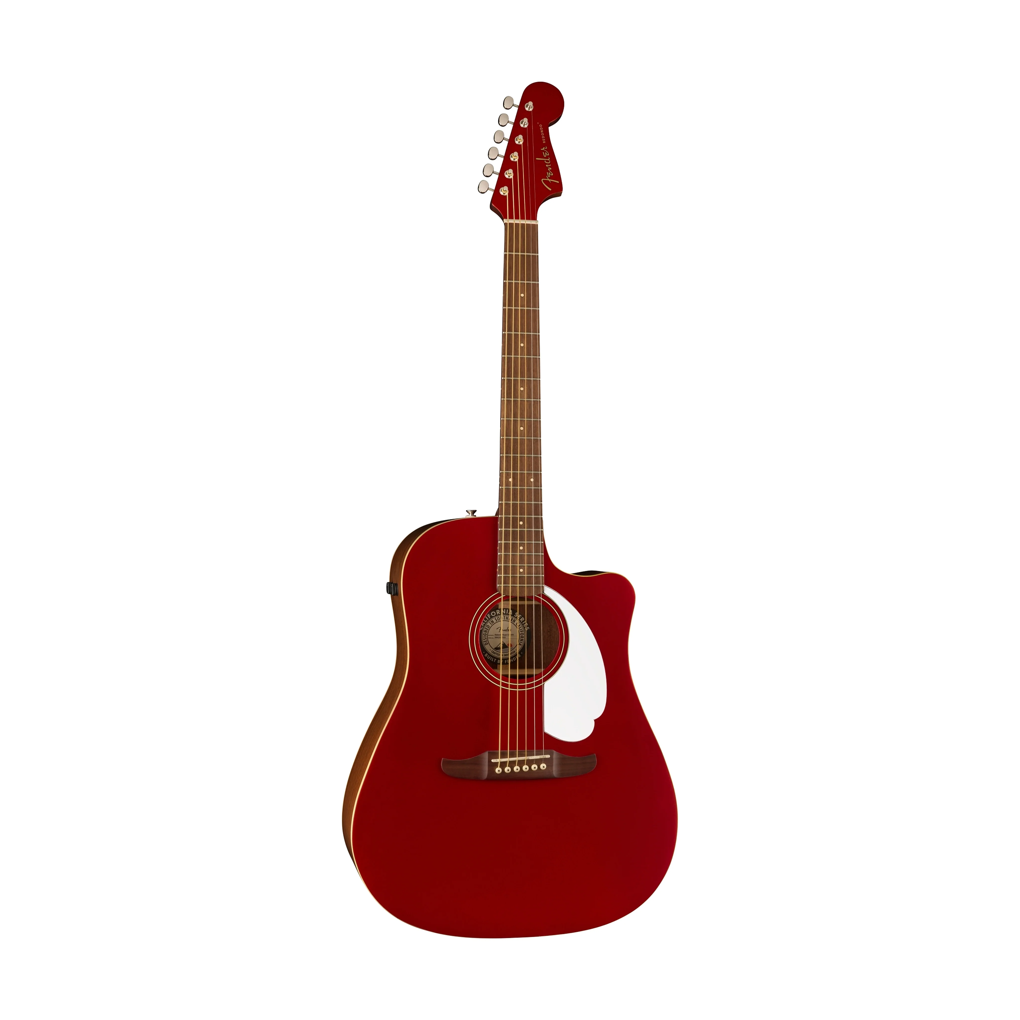 Fender California Redondo Player Acoustic Guitar, Walnut FB, Candy Apple Red - Image 3