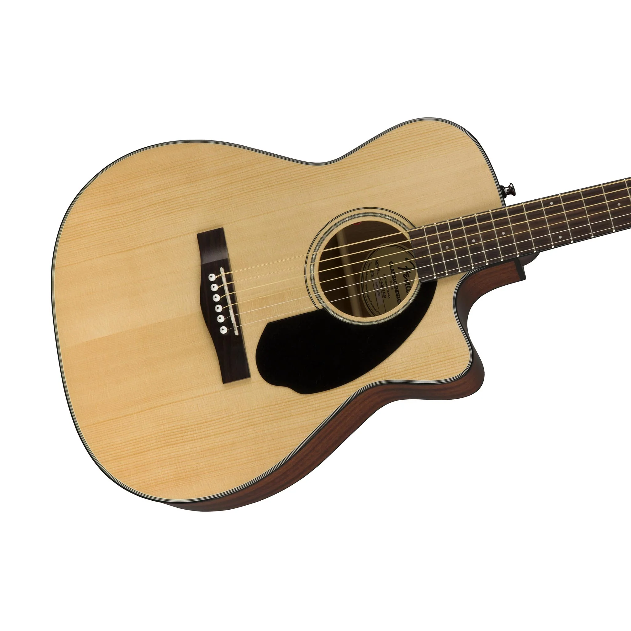 Fender CC-60SCE Concert Acoustic Guitar, Walnut FB, Natural - Image 3