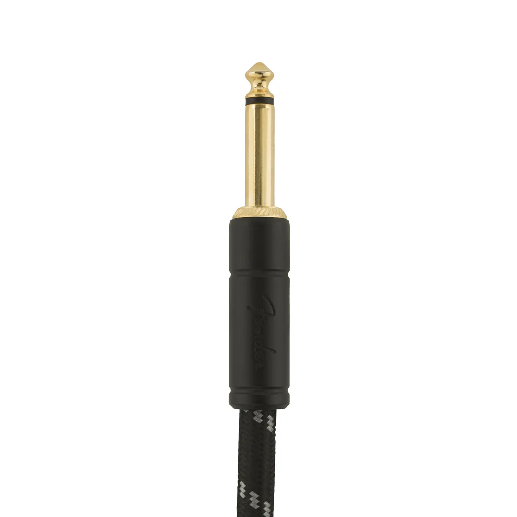 Fender Deluxe Series Angled Instrument Cable. 15ft, Black Tweed - Image 4
