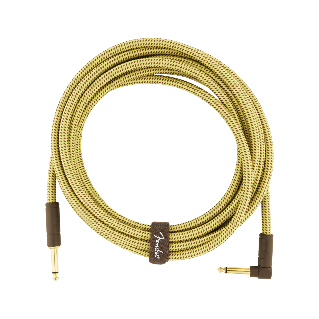 Fender Deluxe Series Angled Instrument Cable. 15ft, Tweed - Image 2
