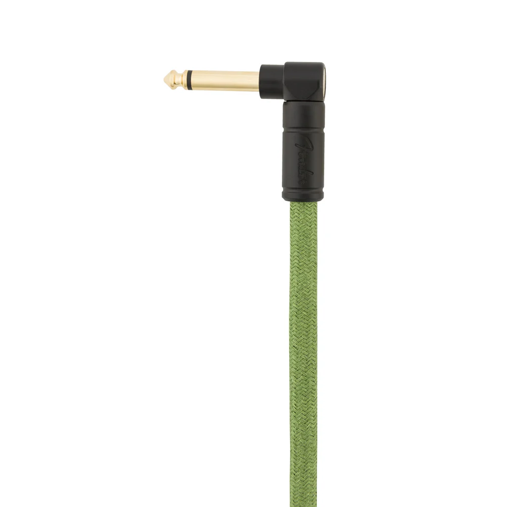 Fender Festival Hemp Angled Instrument Cable, 10ft, Pure Hemp, Green - Image 3