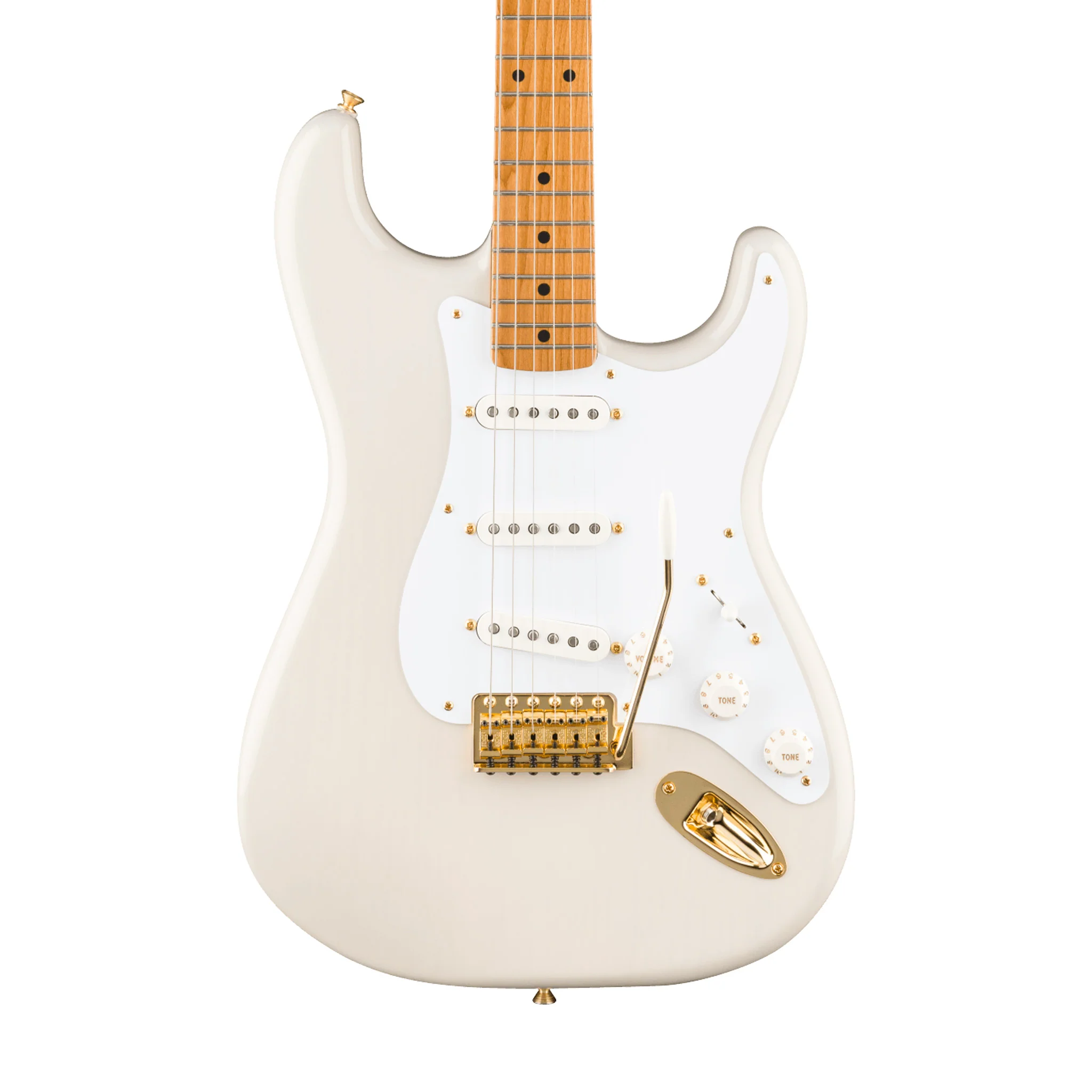 Fender FSR Vintera II 50s Stratocaster Electric Guitar, Maple FB, White Blonde w/Gold Hardware - Image 3