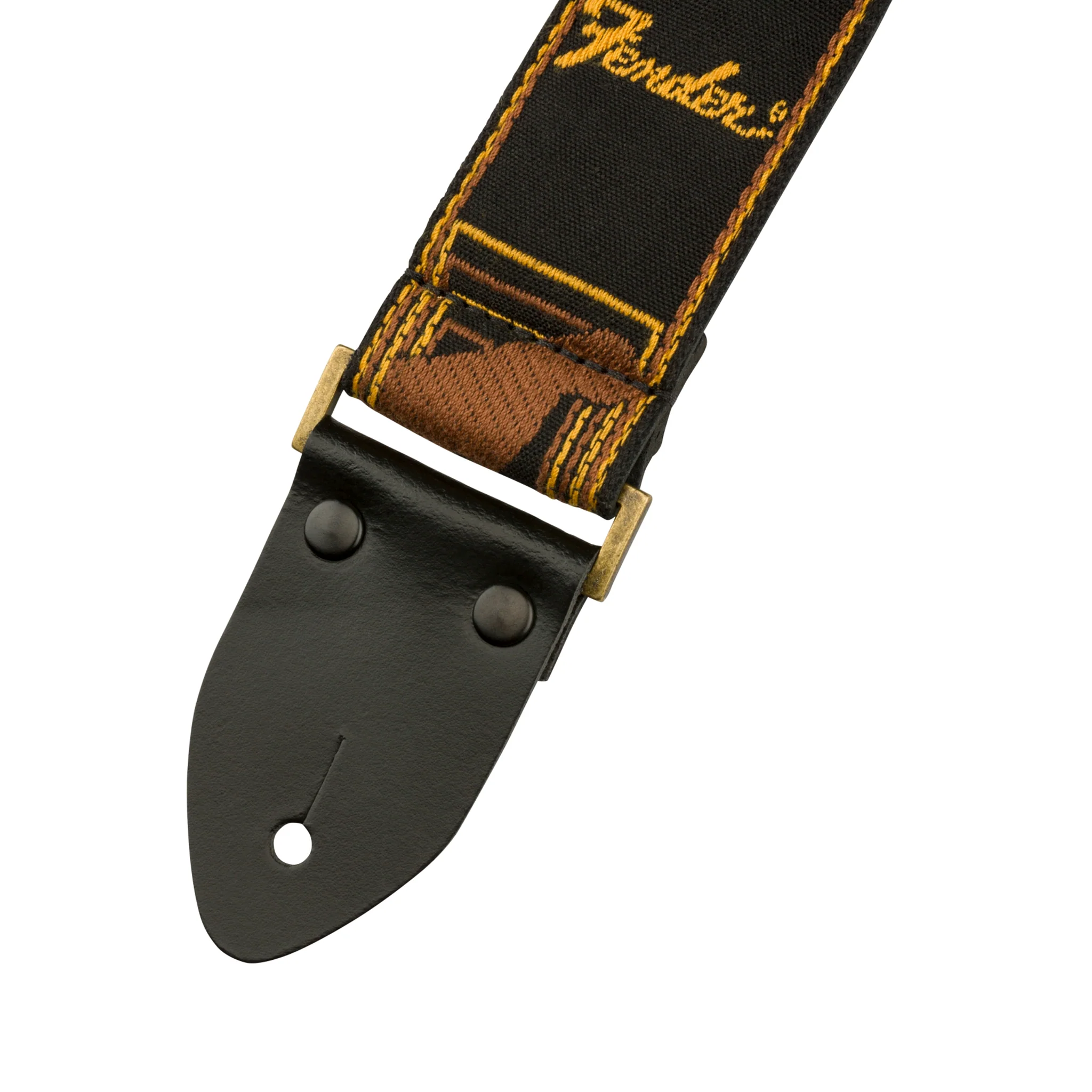 Fender Legacy Monogram Guitar Strap, Black/Yellow/Brown - Image 3