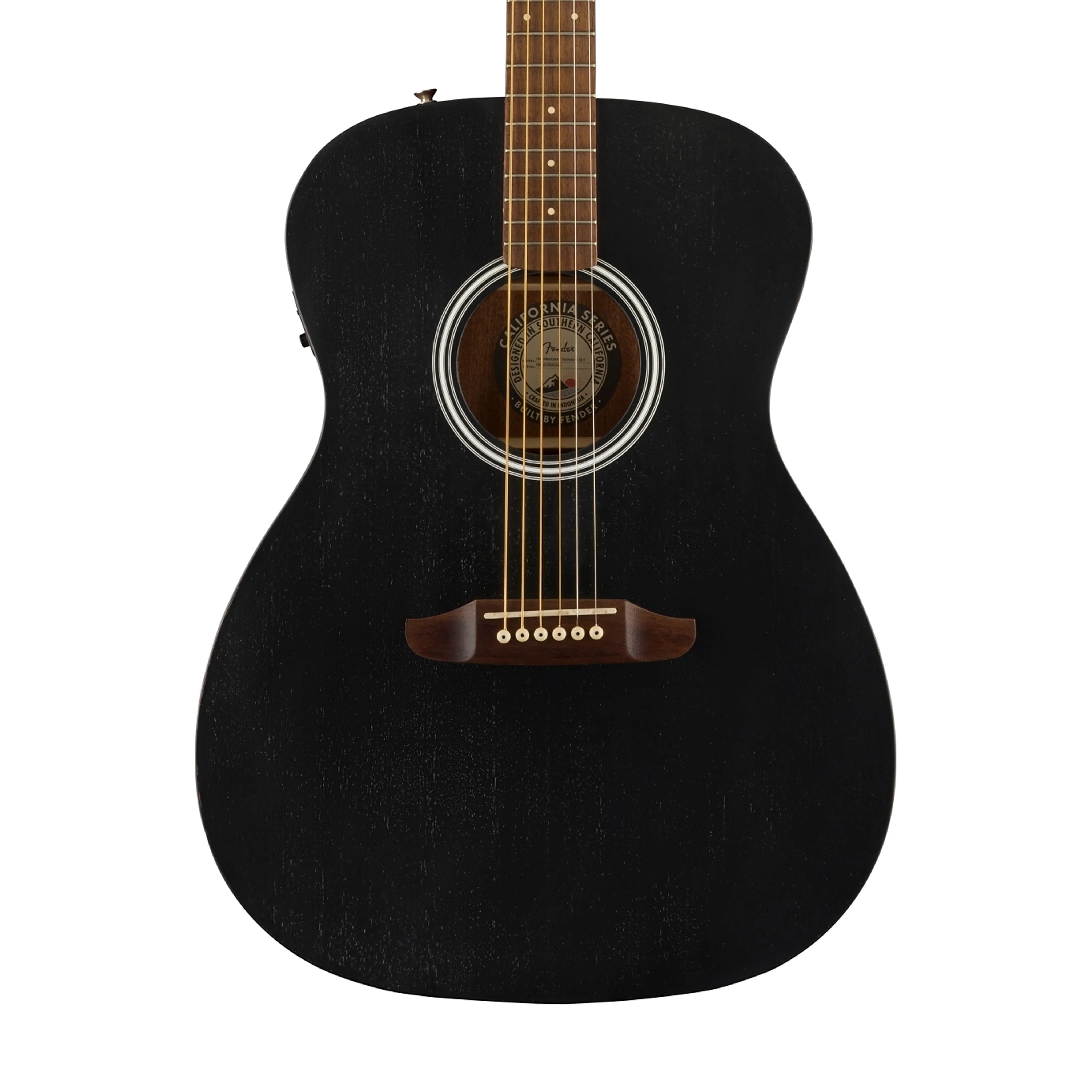 Fender Monterey Standard Acoustic Guitar, Walnut FB, Black - Image 4