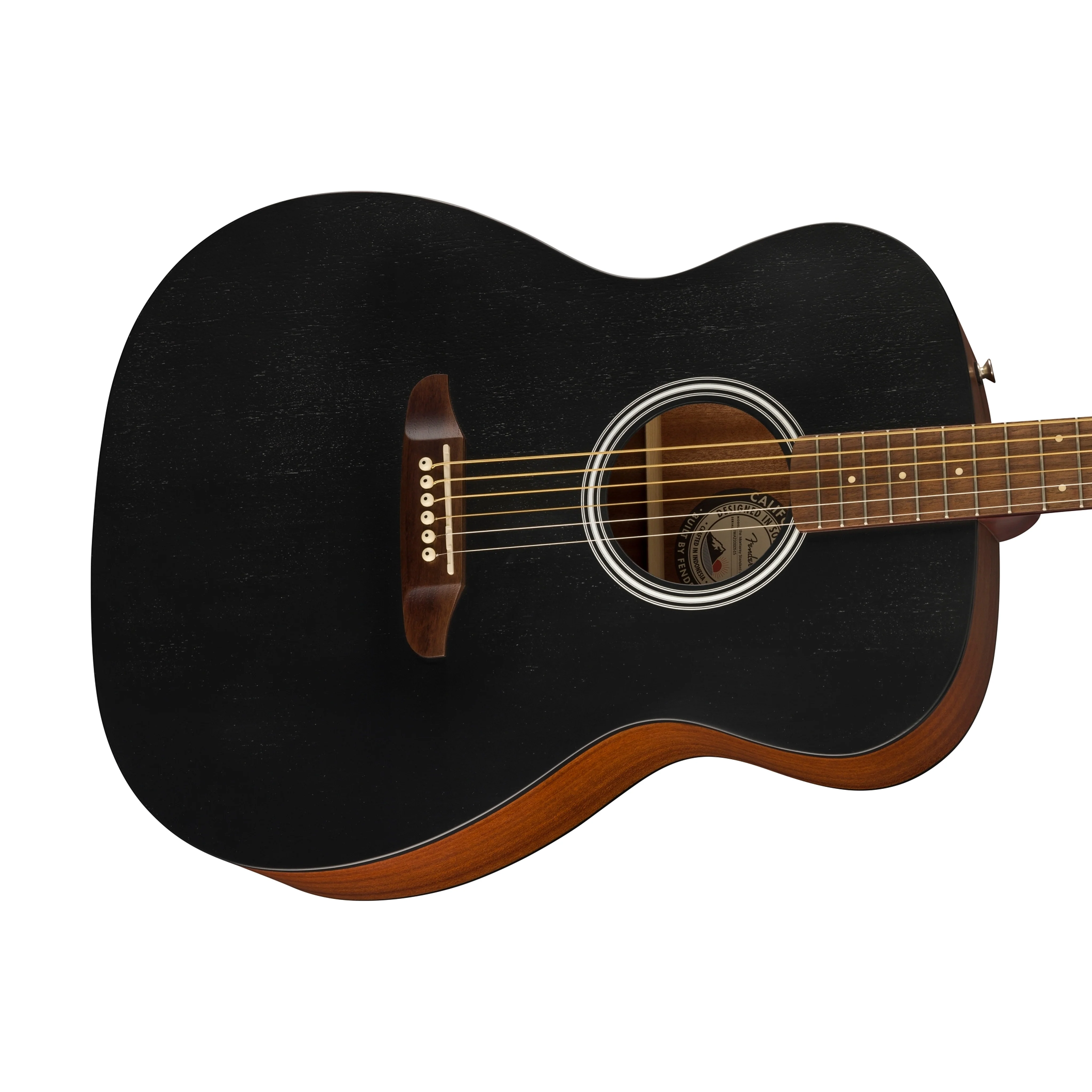 Fender Monterey Standard Acoustic Guitar, Walnut FB, Black - Image 6