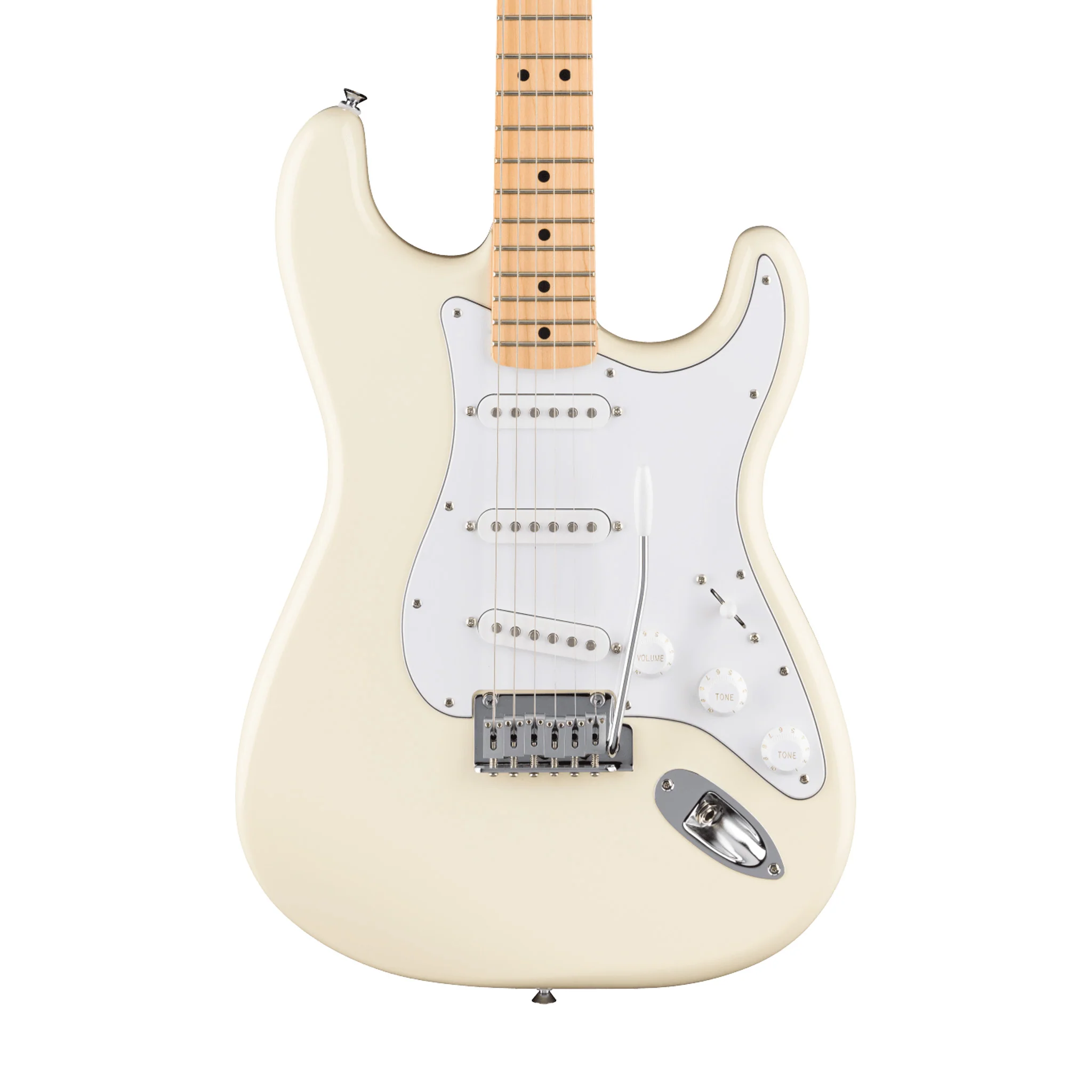 Fender Standard Stratocaster Electric Guitar, Maple FB, Olympic White - Image 3