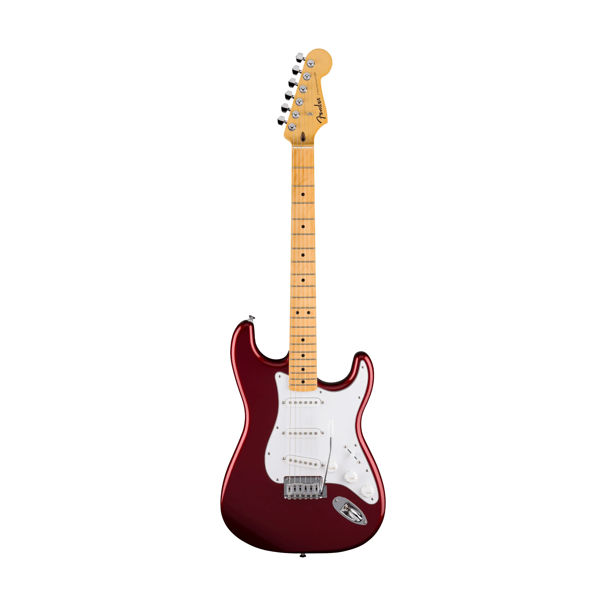 Fender Standard Stratocaster Electric Guitar w/White Pickguard, Maple FB, Candy Cola