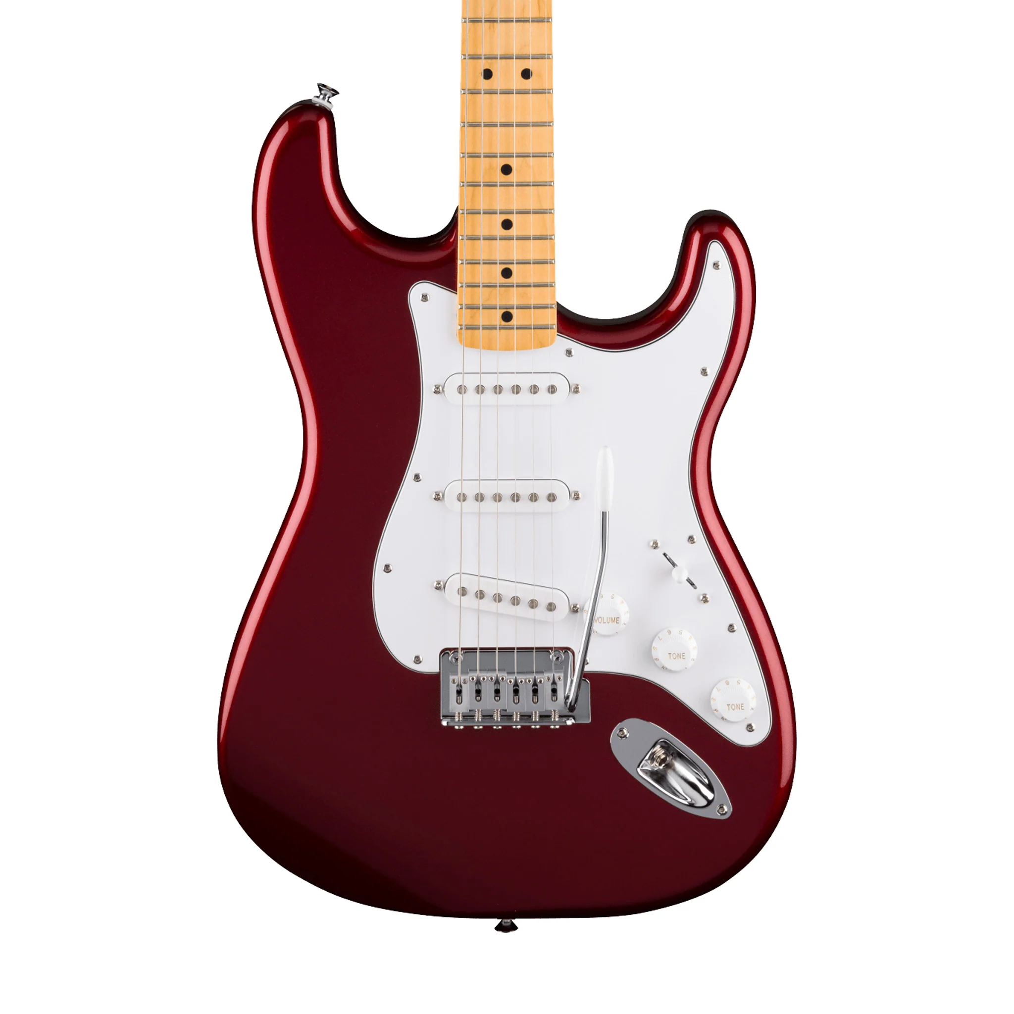Fender Standard Stratocaster Electric Guitar w/White Pickguard, Maple FB, Candy Cola - Image 3