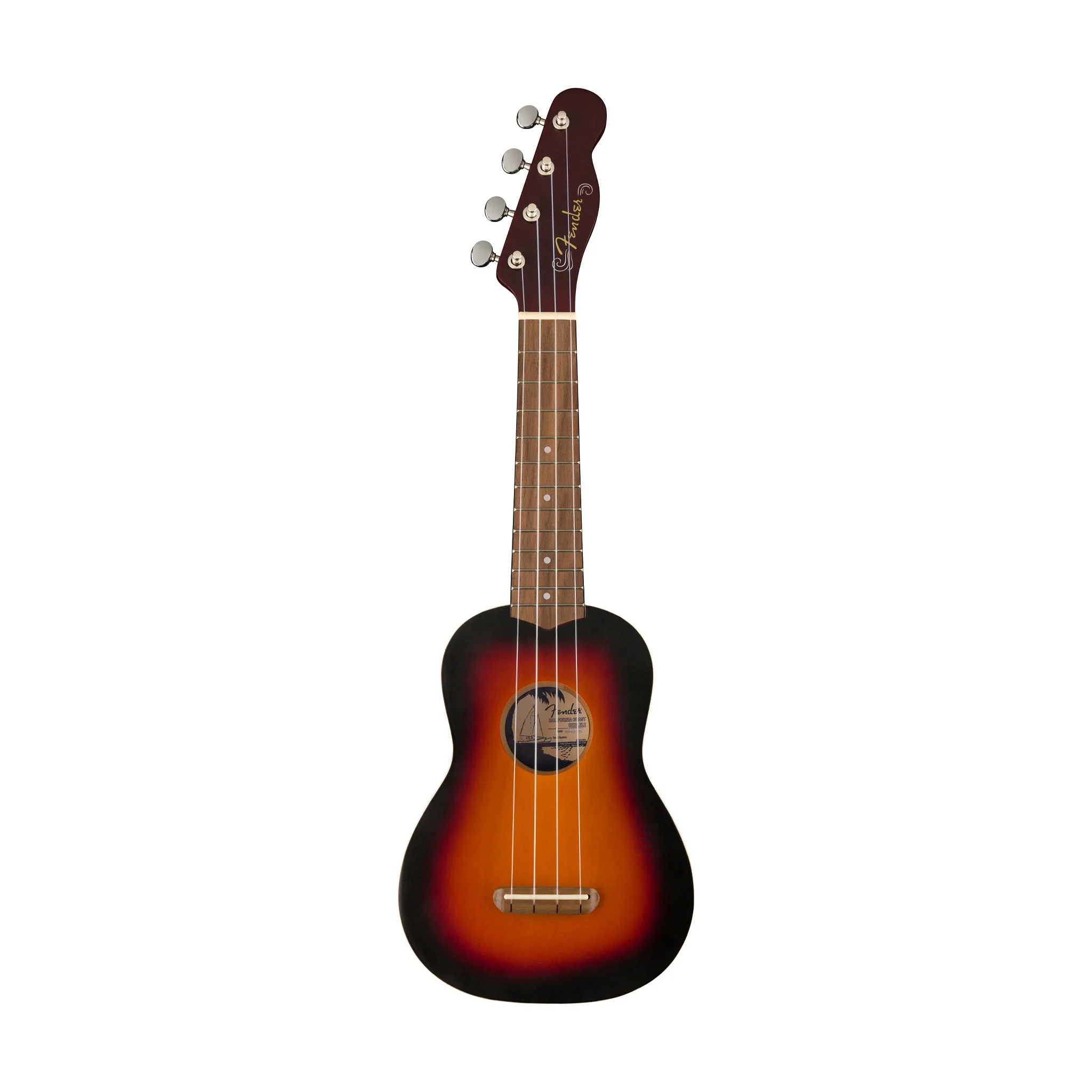 Fender Venice Soprano Ukulele, Walnut FB, 2-Color Sunburst