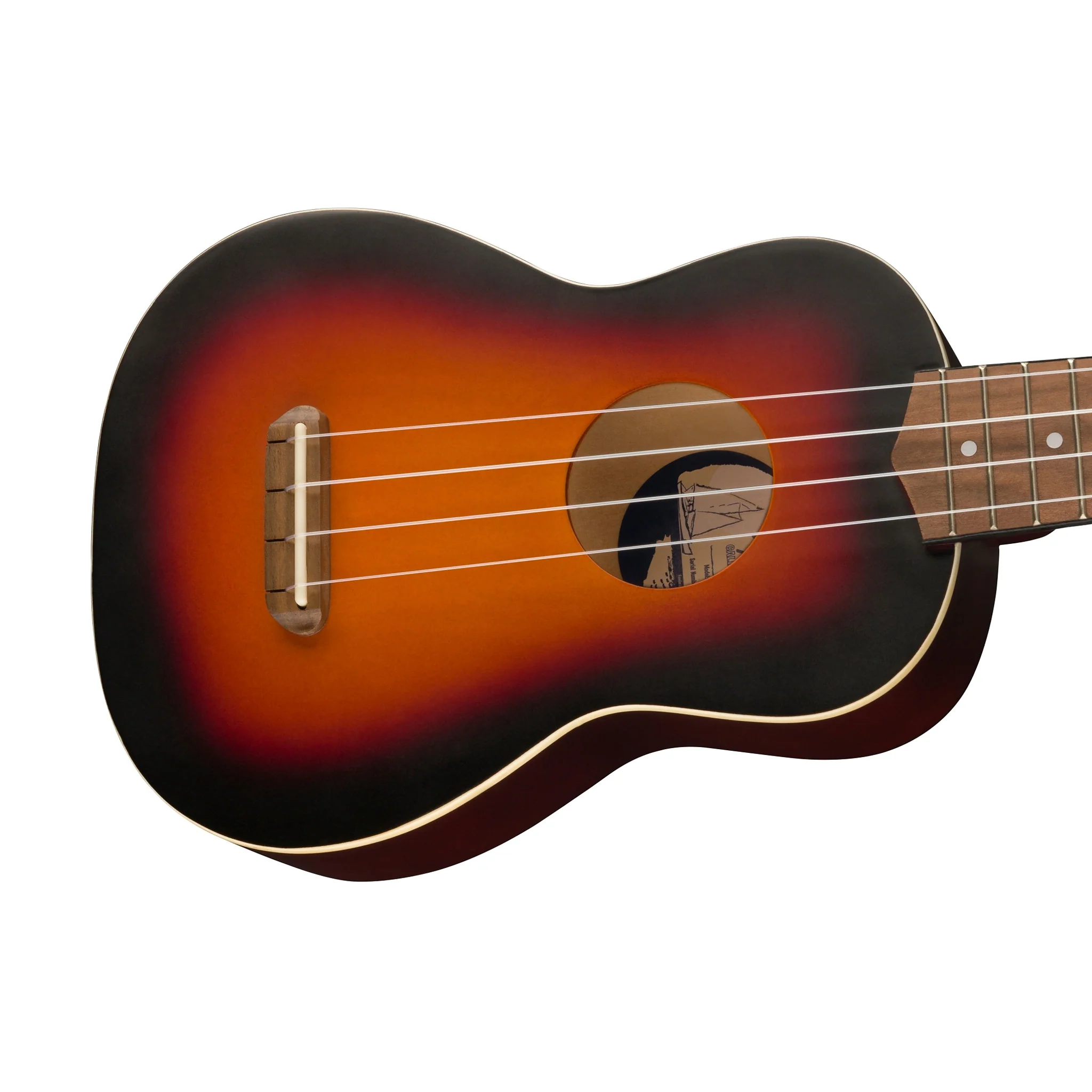 Fender Venice Soprano Ukulele, Walnut FB, 2-Color Sunburst - Image 6