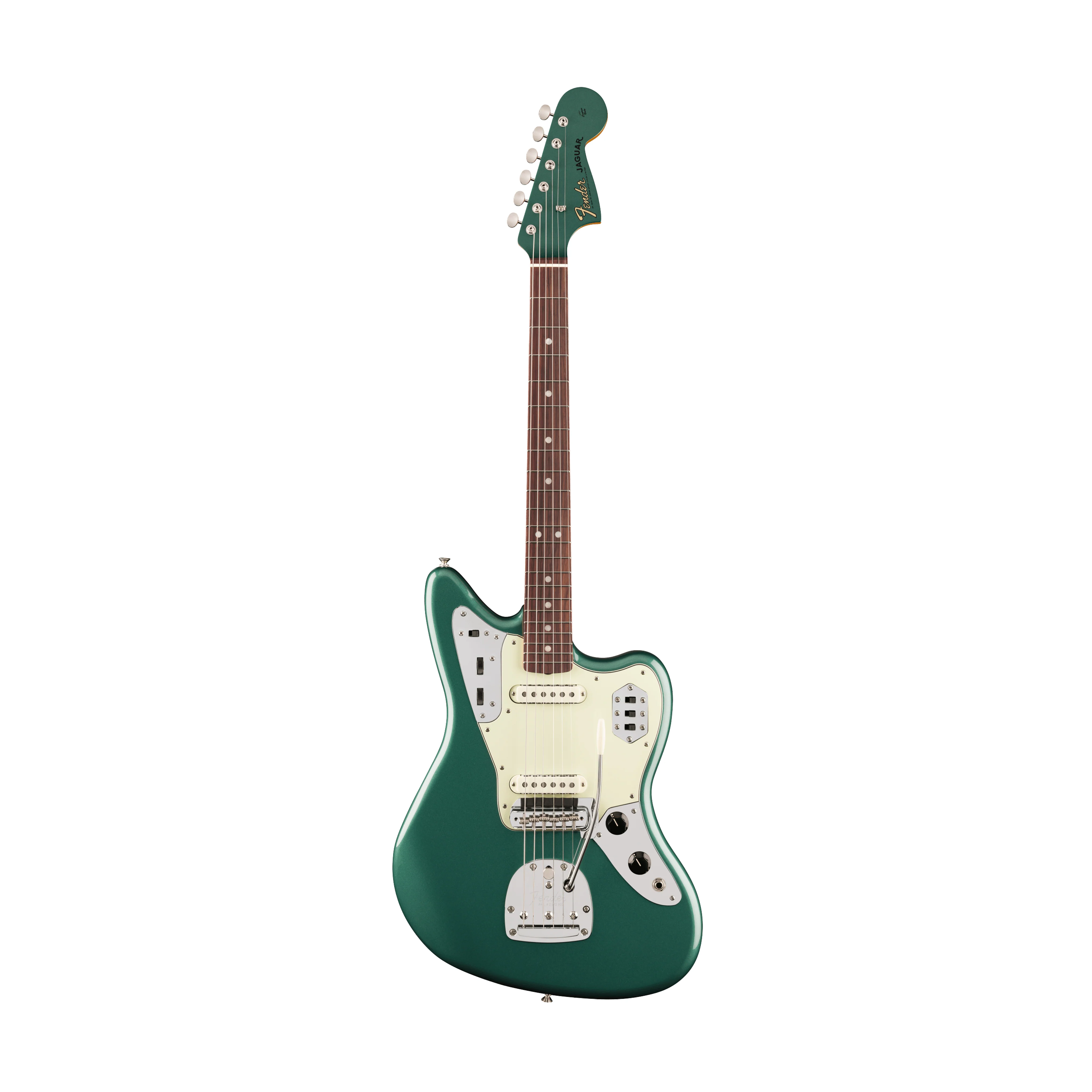 Fender Vintera III Mid 60s Jaguar Electric Guitar, RW FB, Sherwood Green Metallic
