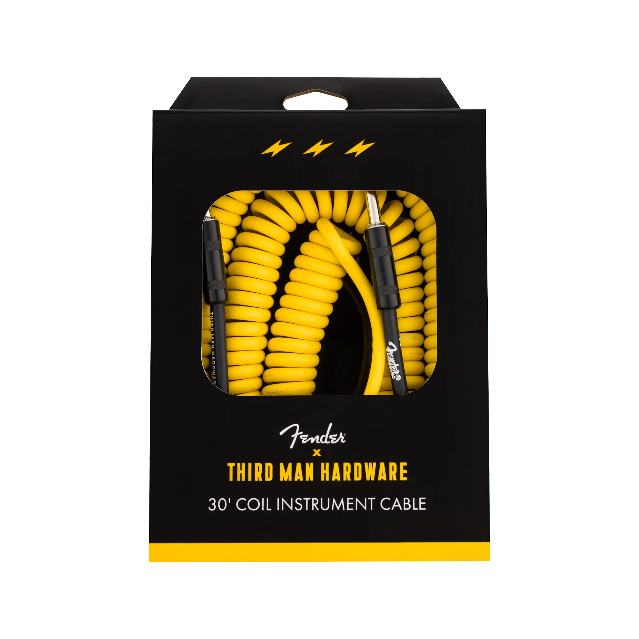 Fender X Third Man Hardware 30FT Coil Instrument Cable, Yellow - Image 2