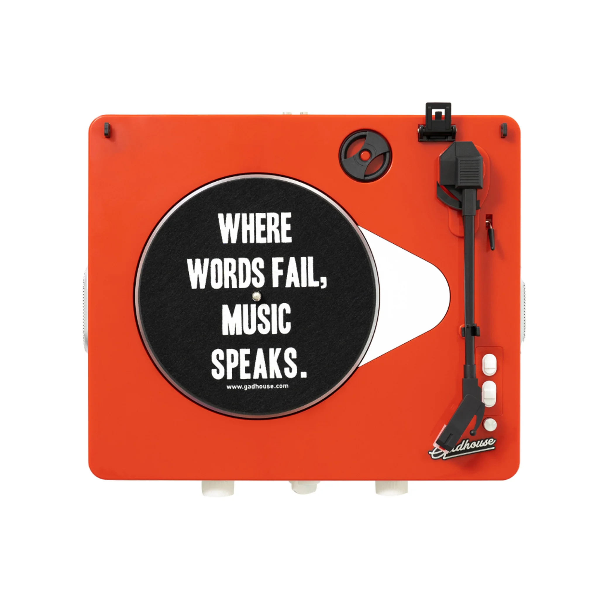 Gadhouse Brad MKII Record Player, Tangerine - Image 4