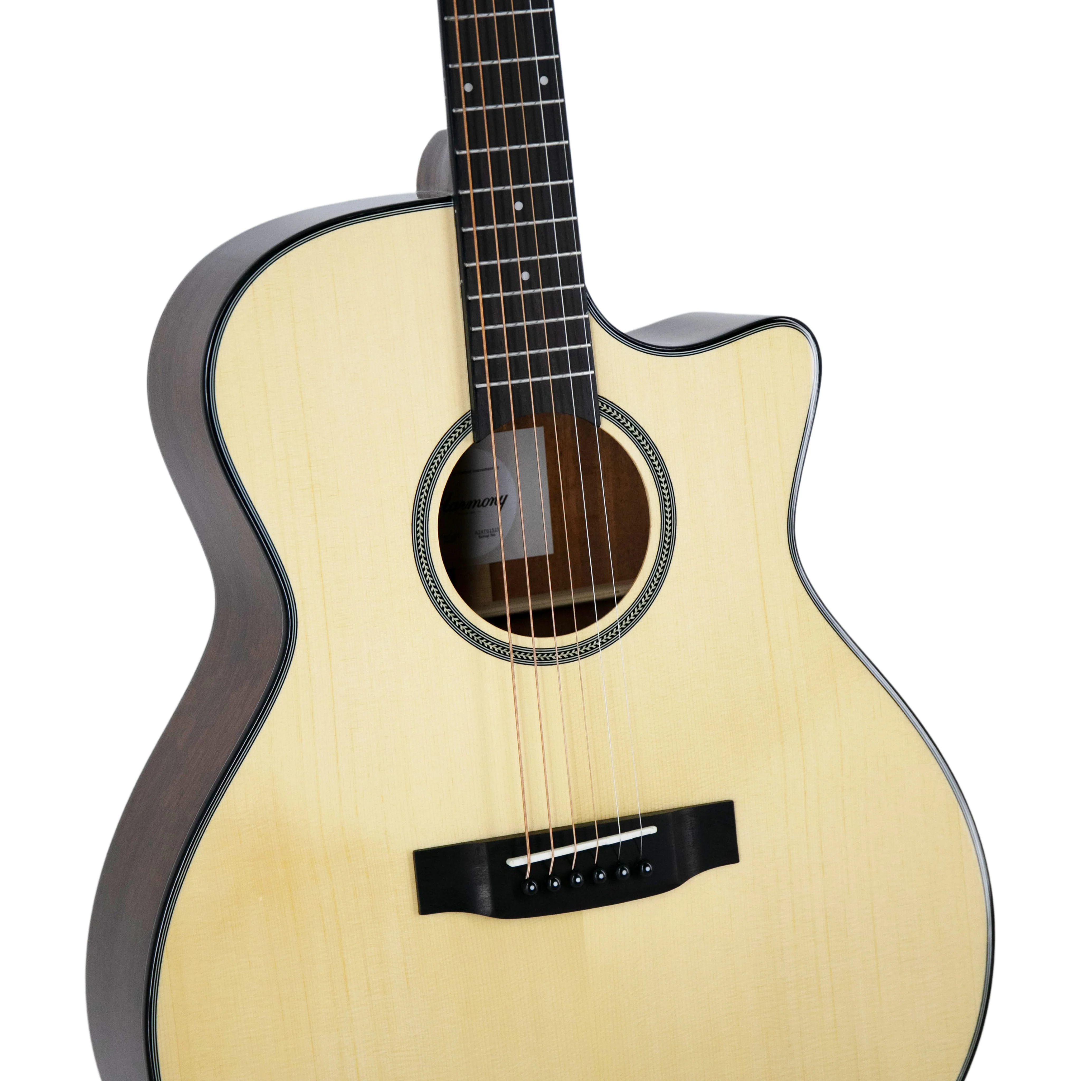 Harmony Foundation Series Terra FS GA Cutaway Acoustic Guitar, Natural Gloss - Image 4