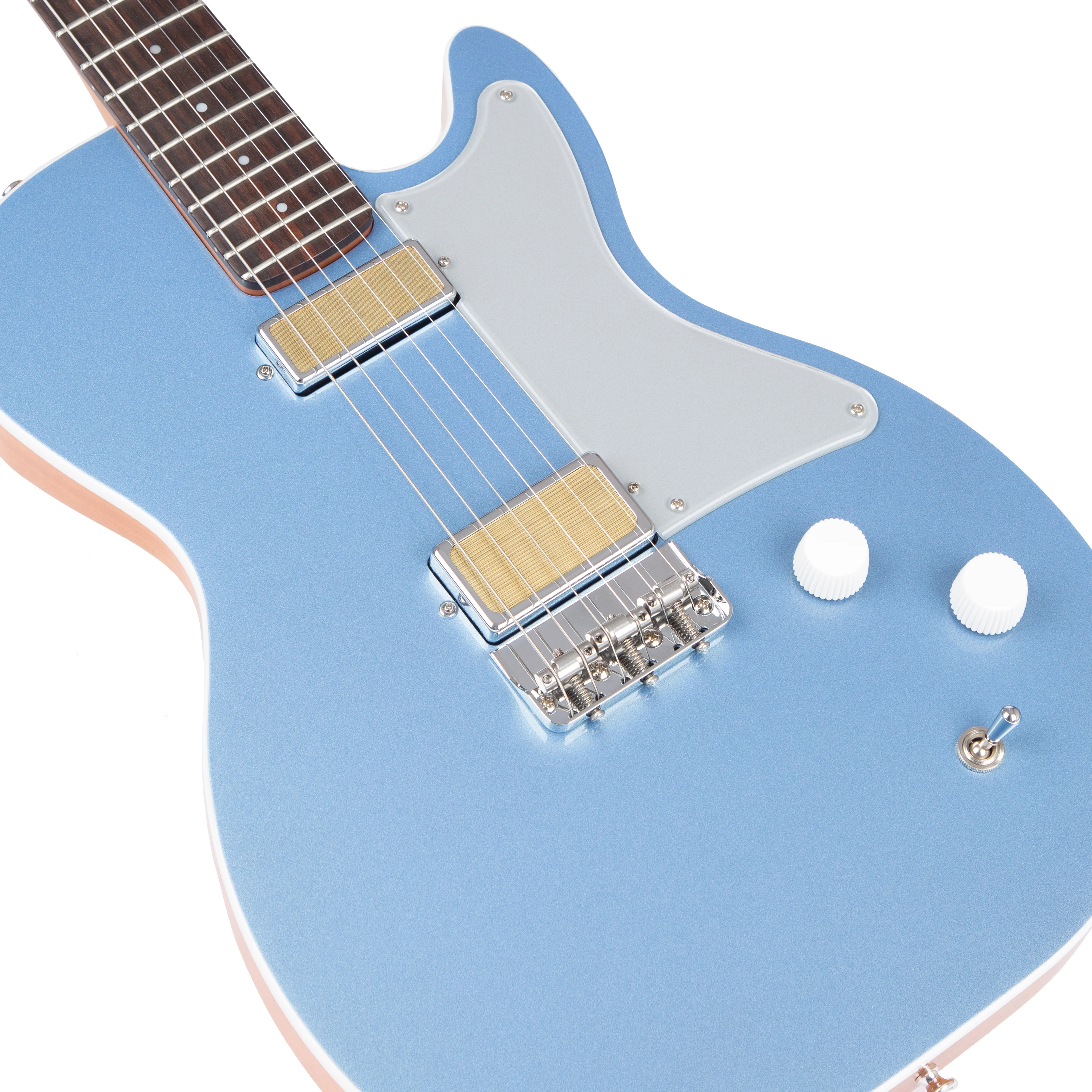Harmony Standard Series Jupiter Thinline Electric Guitar w/Case, Sky Blue - Image 3