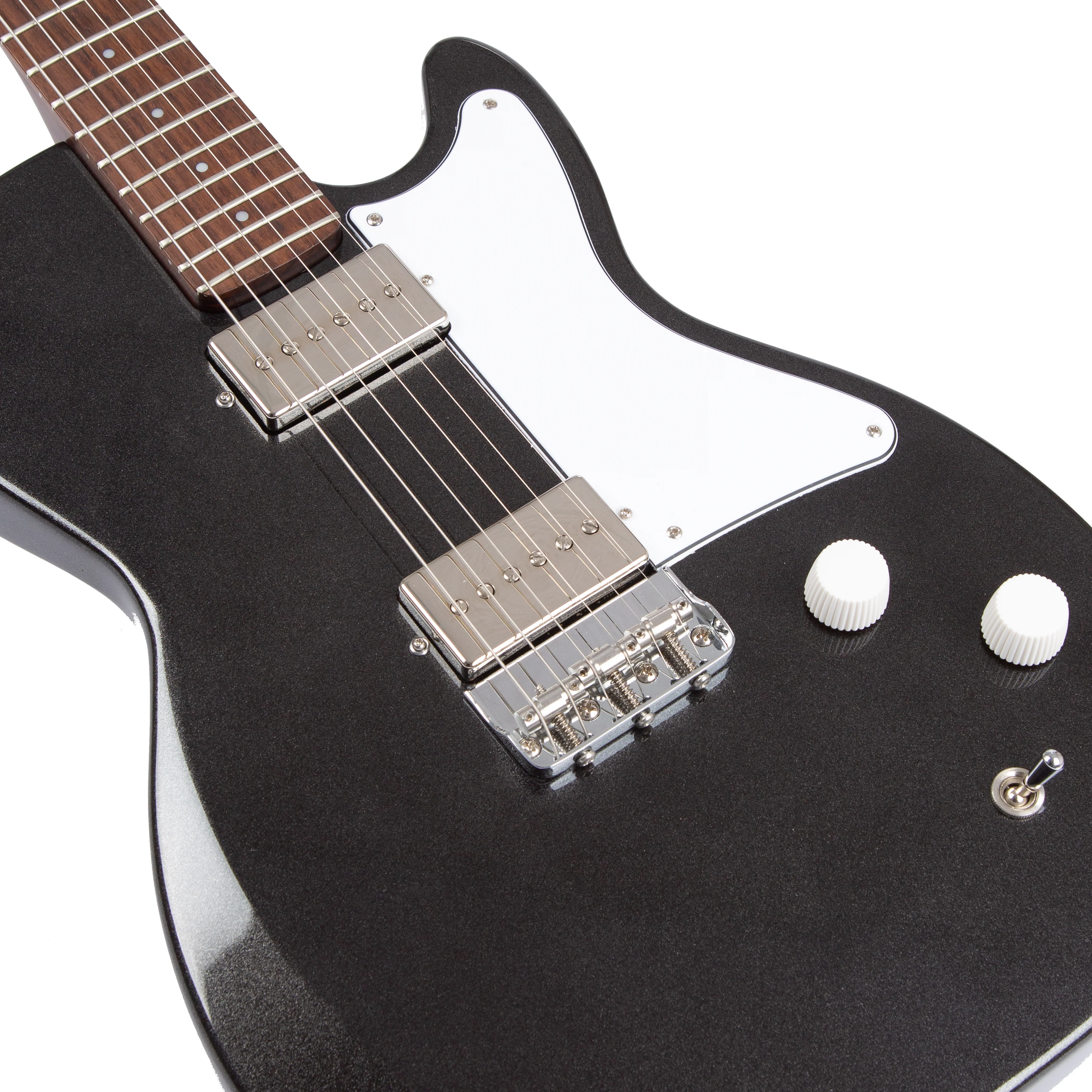 Harmony Standard Series Jupiter w/ Phat Cat P90 Electric Guitar w/ Case, Space Black - Image 3
