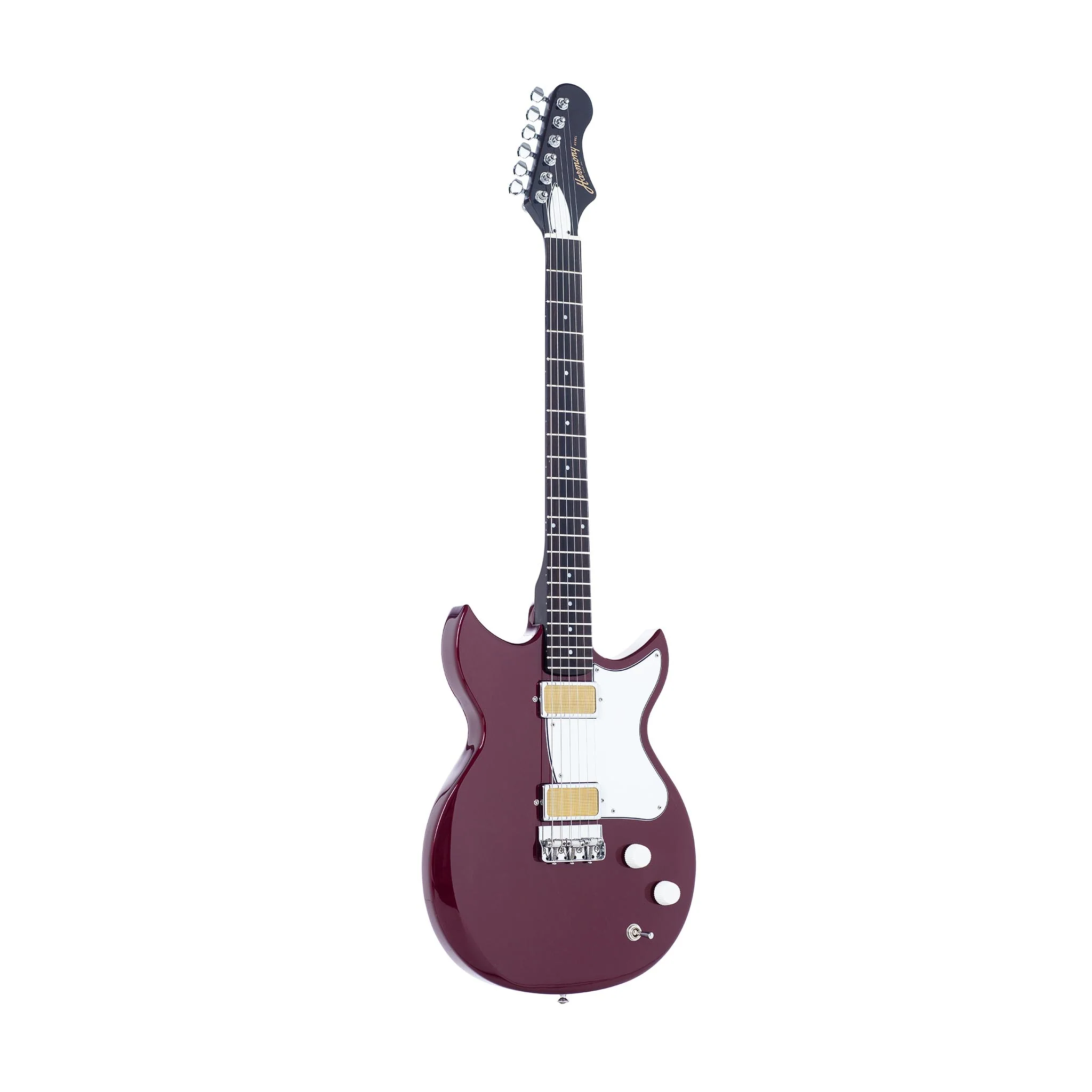 Harmony Standard Series Rebel Electric Guitar w/Case, RW FB, Burgundy - Image 3