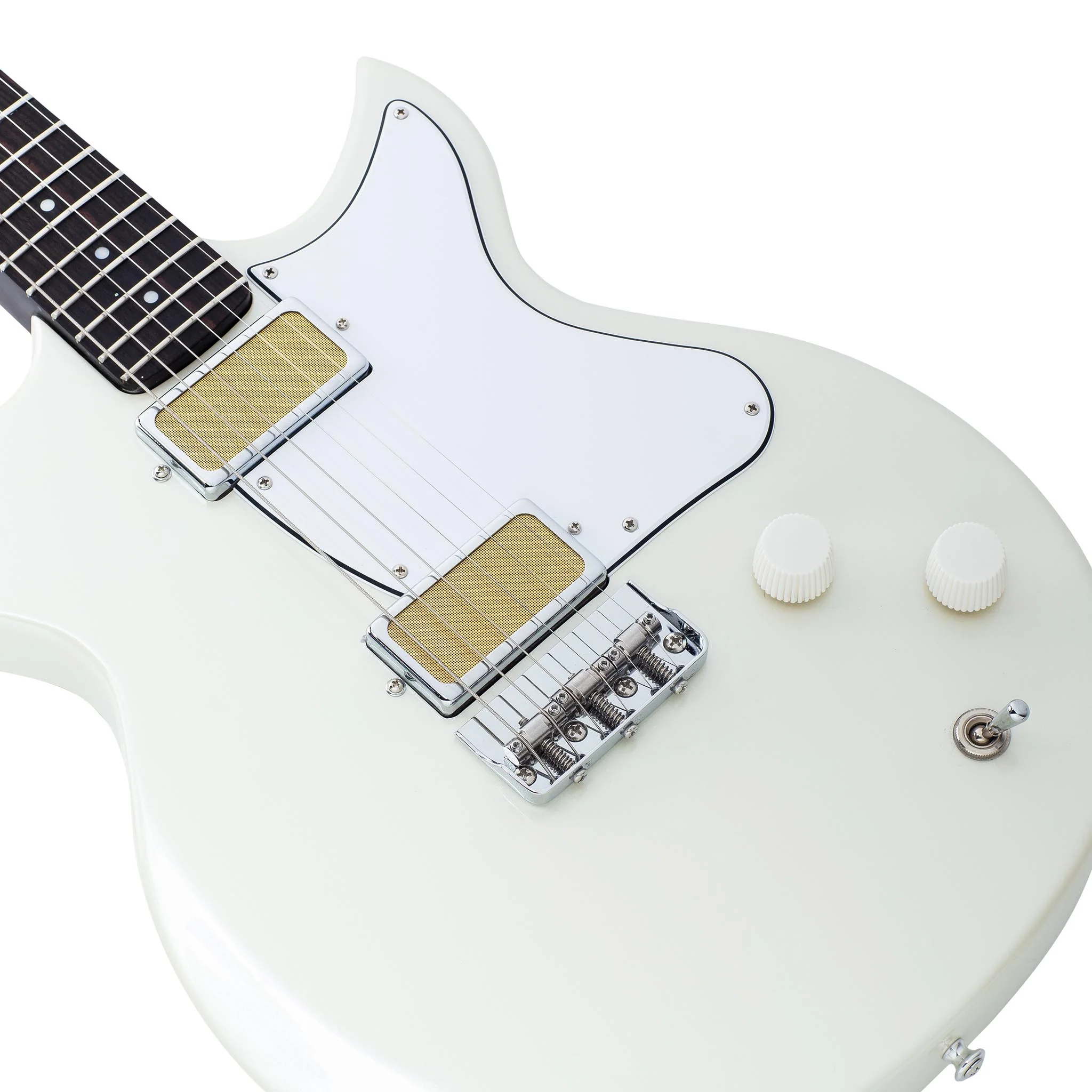 Harmony Standard Series Rebel Electric Guitar w/Case, RW FB, Pearl White - Image 3