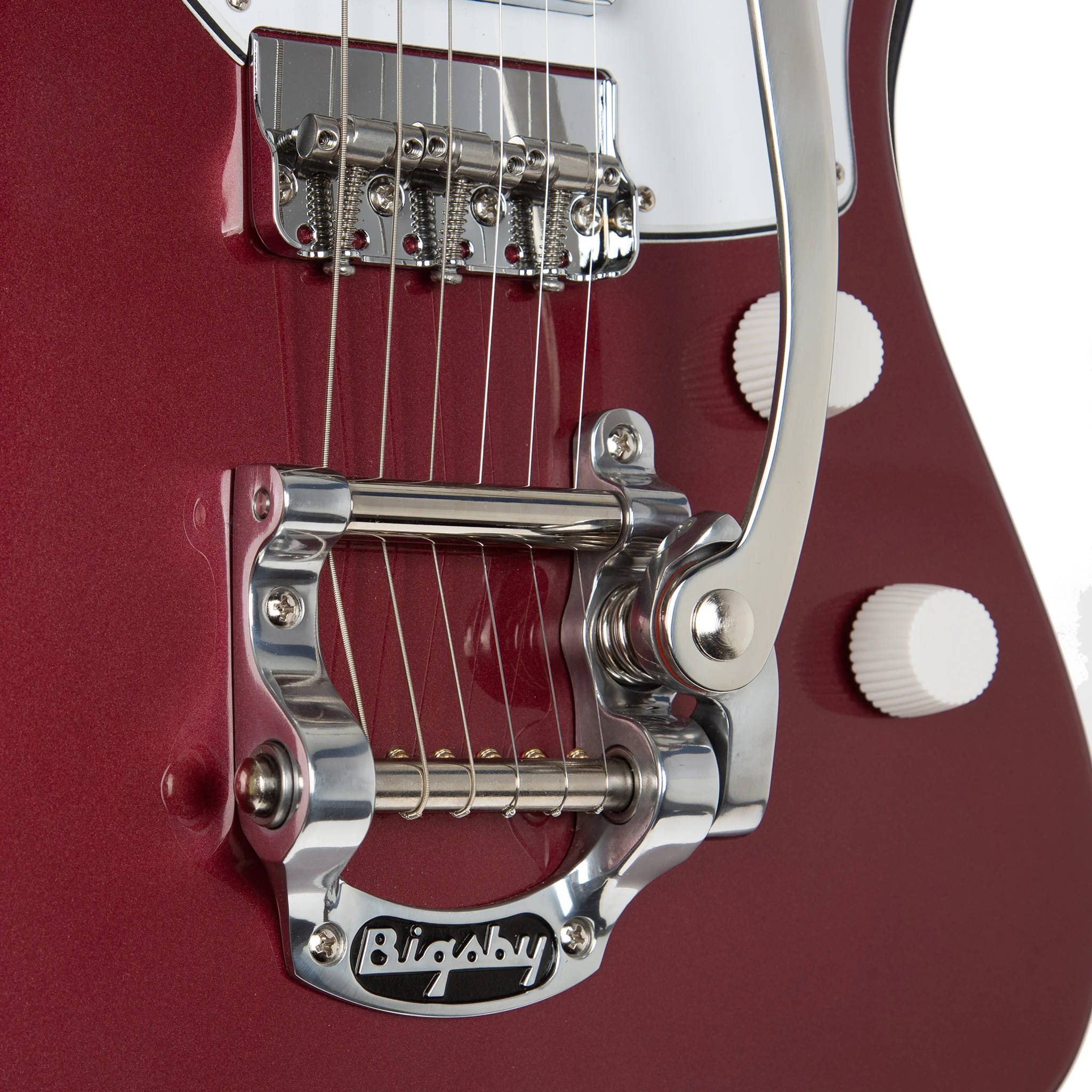 Harmony Standard Series Silhouette w/ Bigsby Electric Guitar w/Case, RW FB, Burgundy - Image 5
