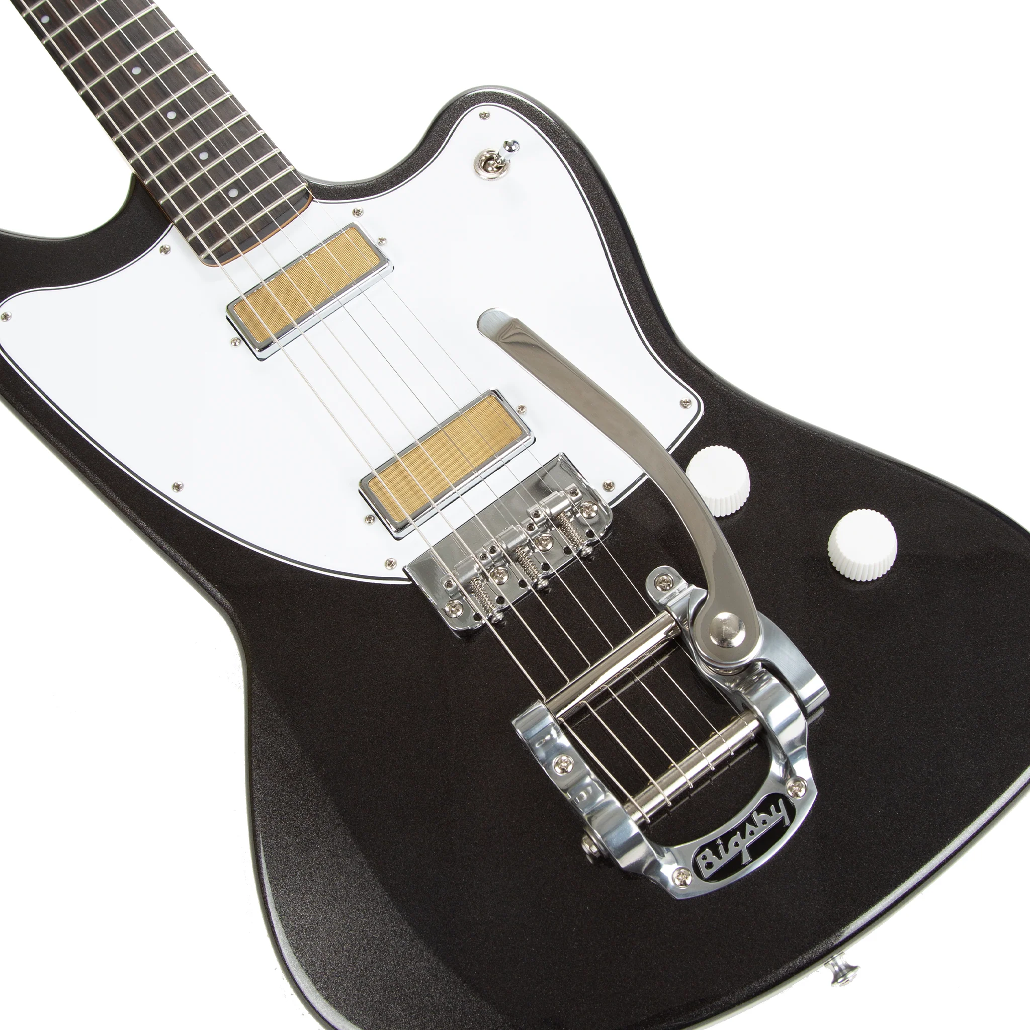 Harmony Standard Series Silhouette w/ Bigsby Electric Guitar w/Case, RW FB, Space Black - Image 3